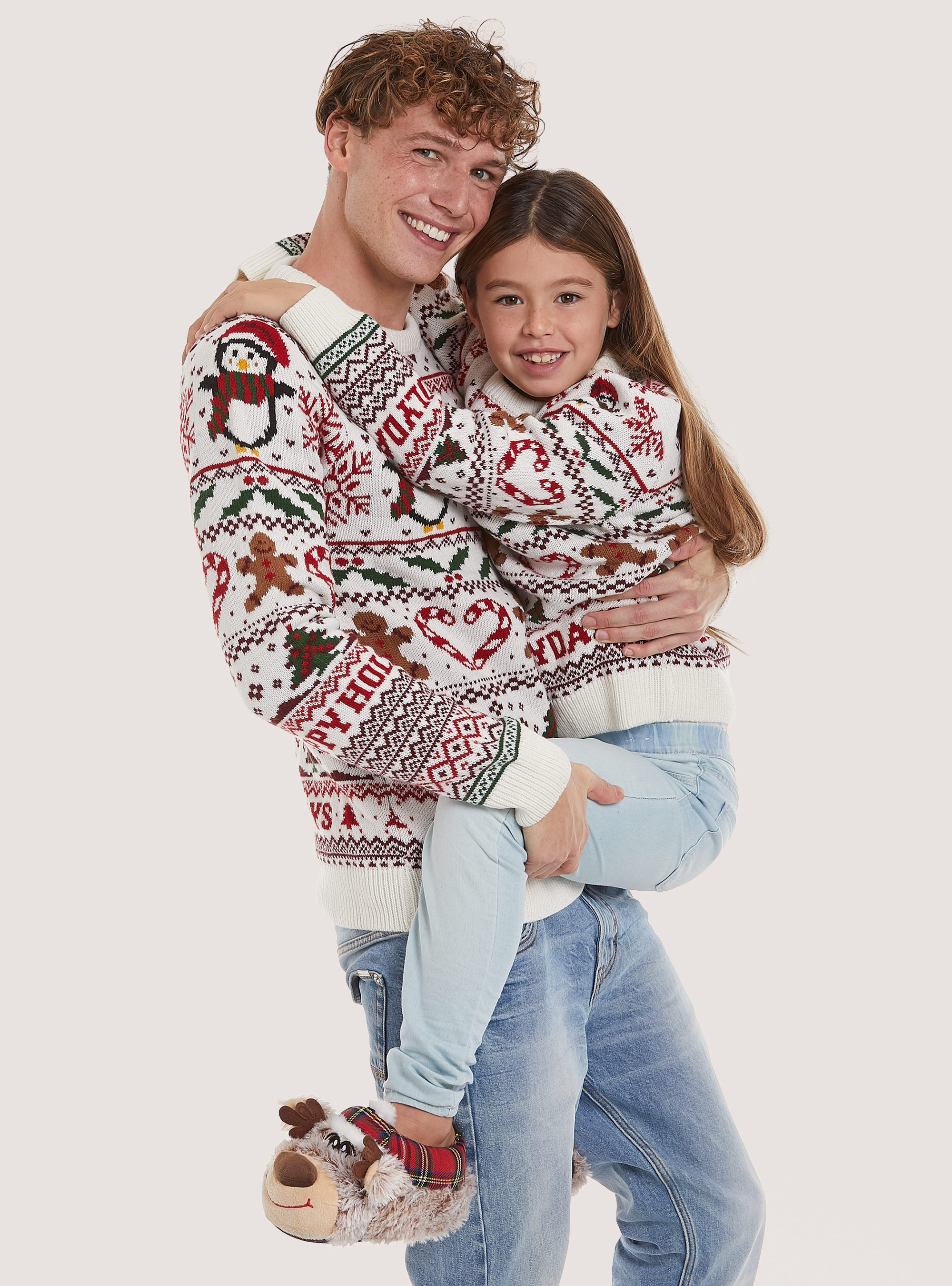 Pull de la collection Famille de Noel, WH1 OFF WHITE