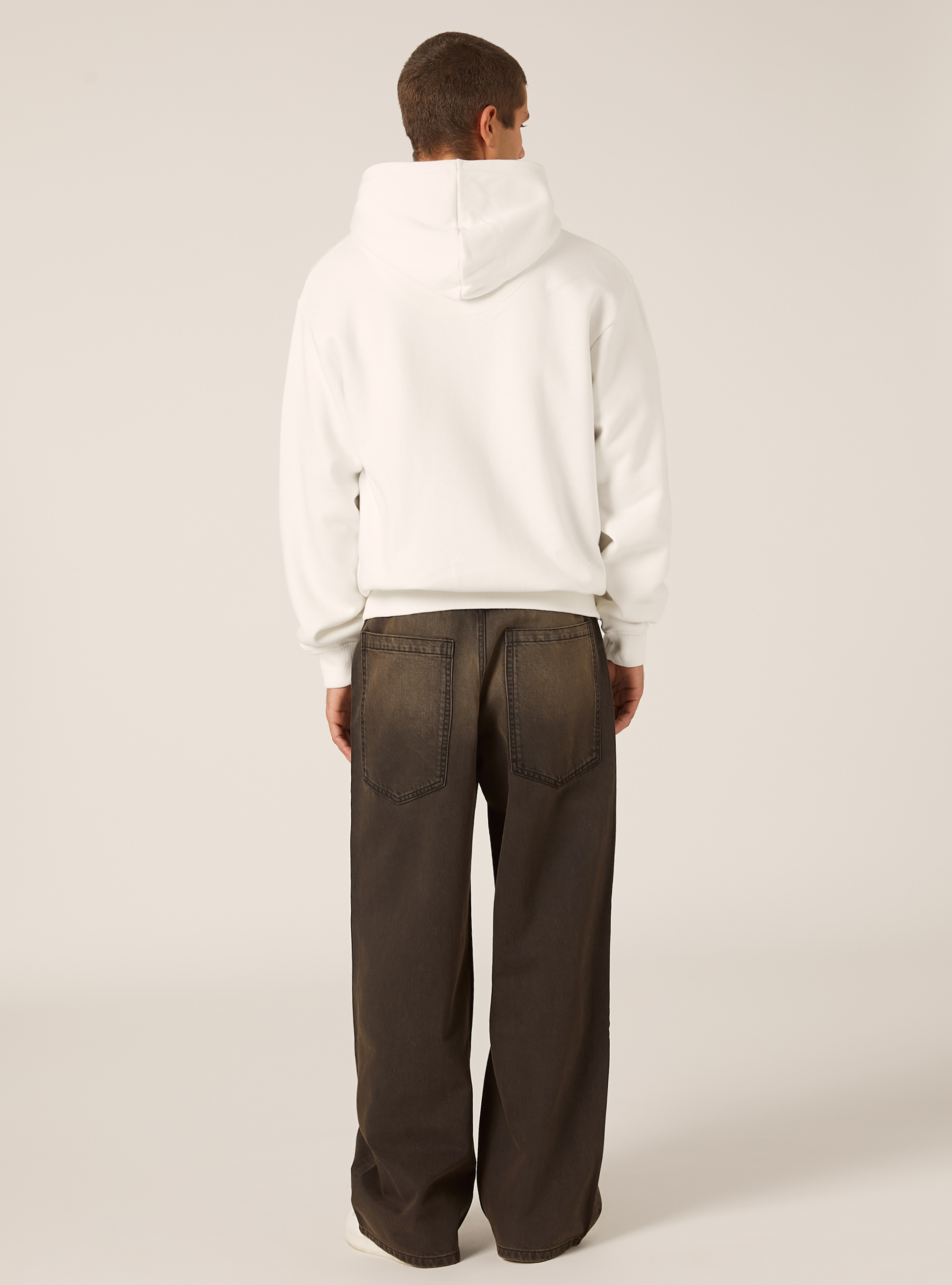 Boxy fit zip-up hoodie, WH2 WHITE