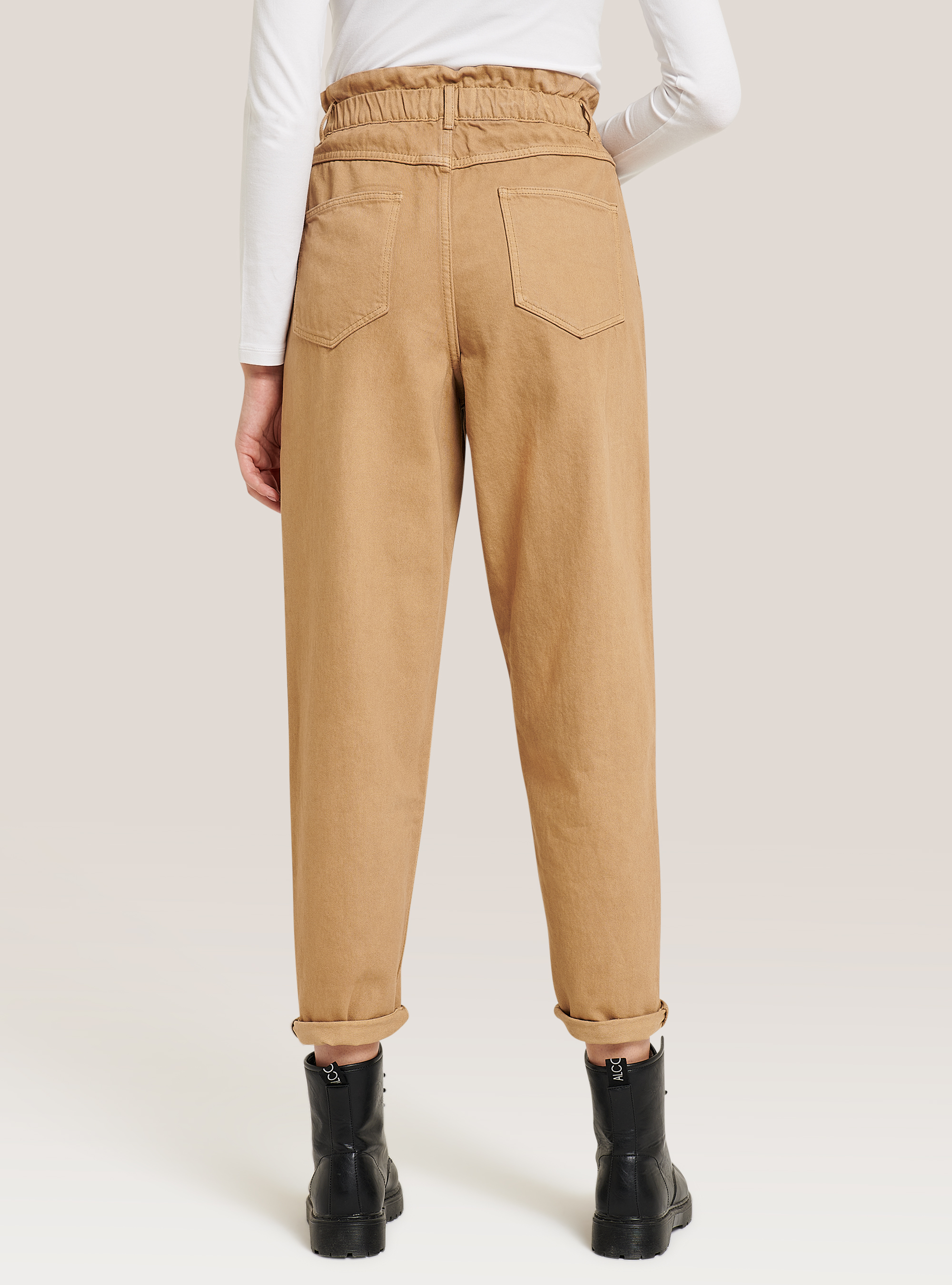 Jean en coton slouchy, C5482 BEIGE