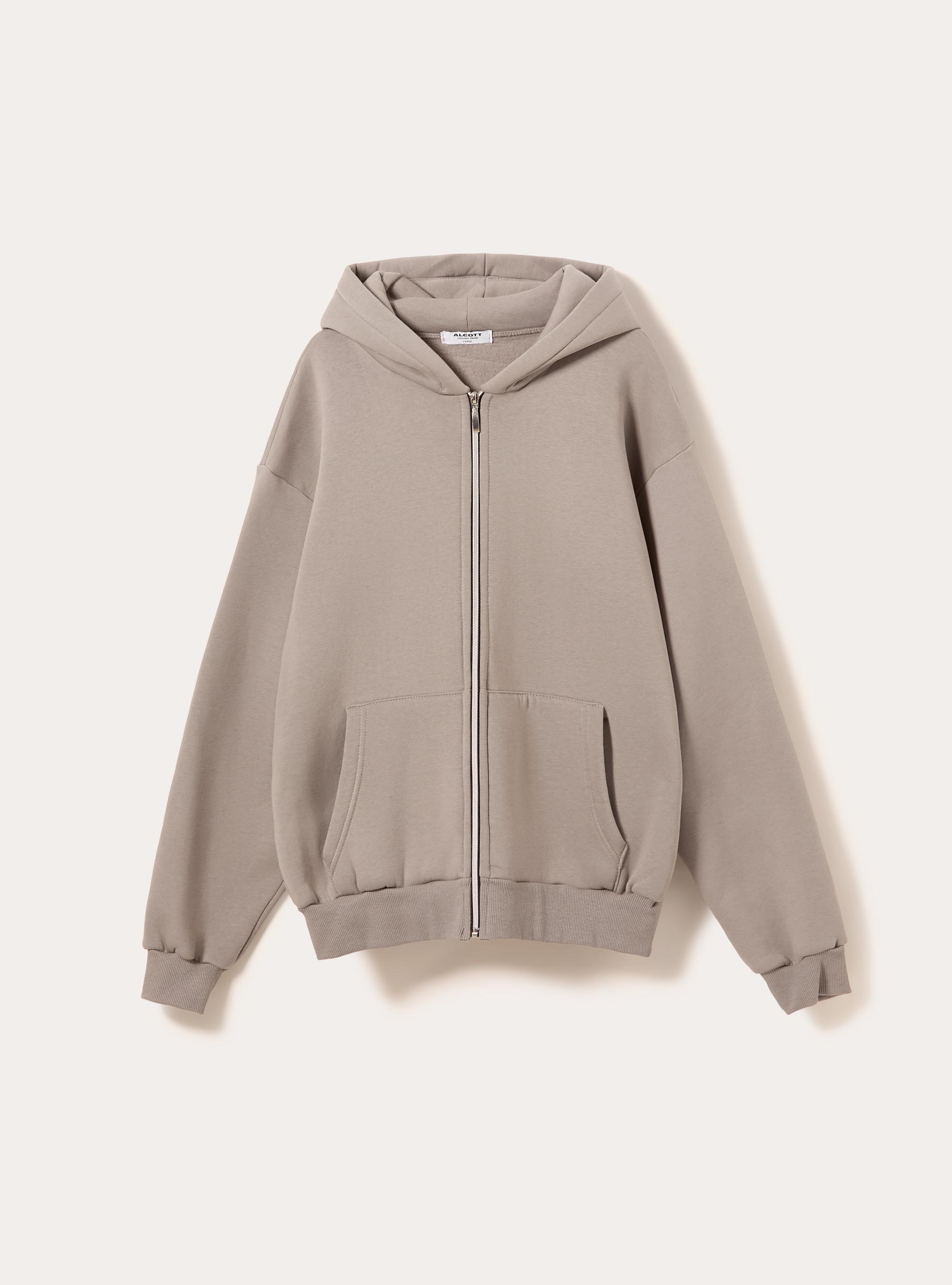 Boxy fit zip-up hoodie, GY2 GREY MEDIUM