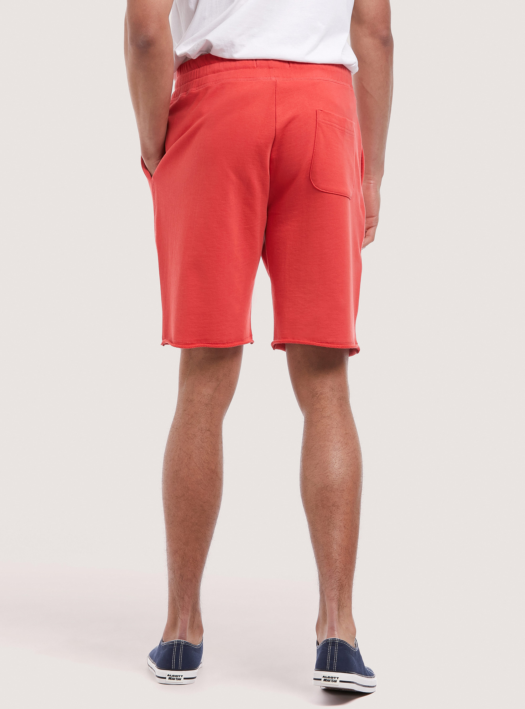 Basic cotton jogger bermuda shorts, C3444 CORAL