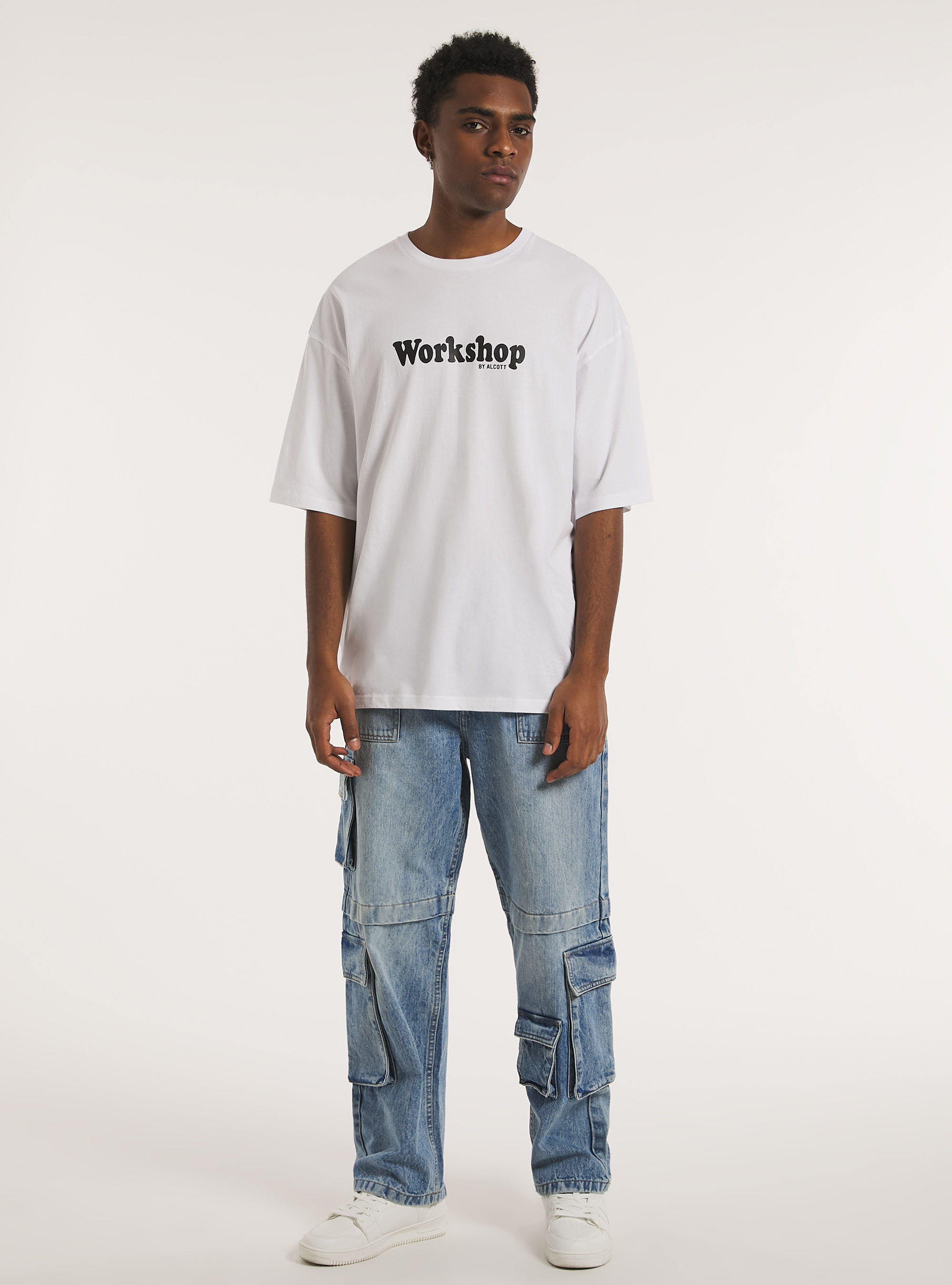 Relaxed fit cargo jeans, D006 AZURE