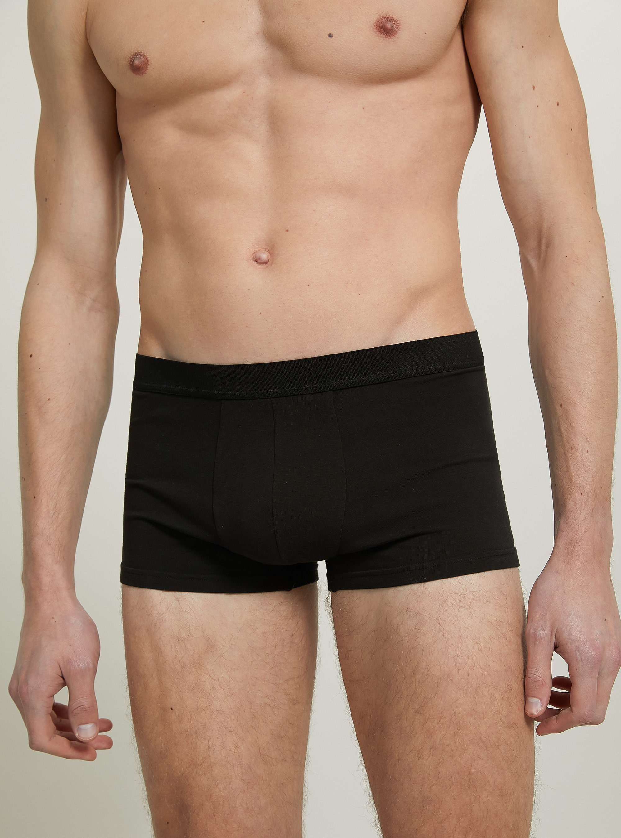 Set of 3 stretch cotton boxer shorts, BK1 BLACK