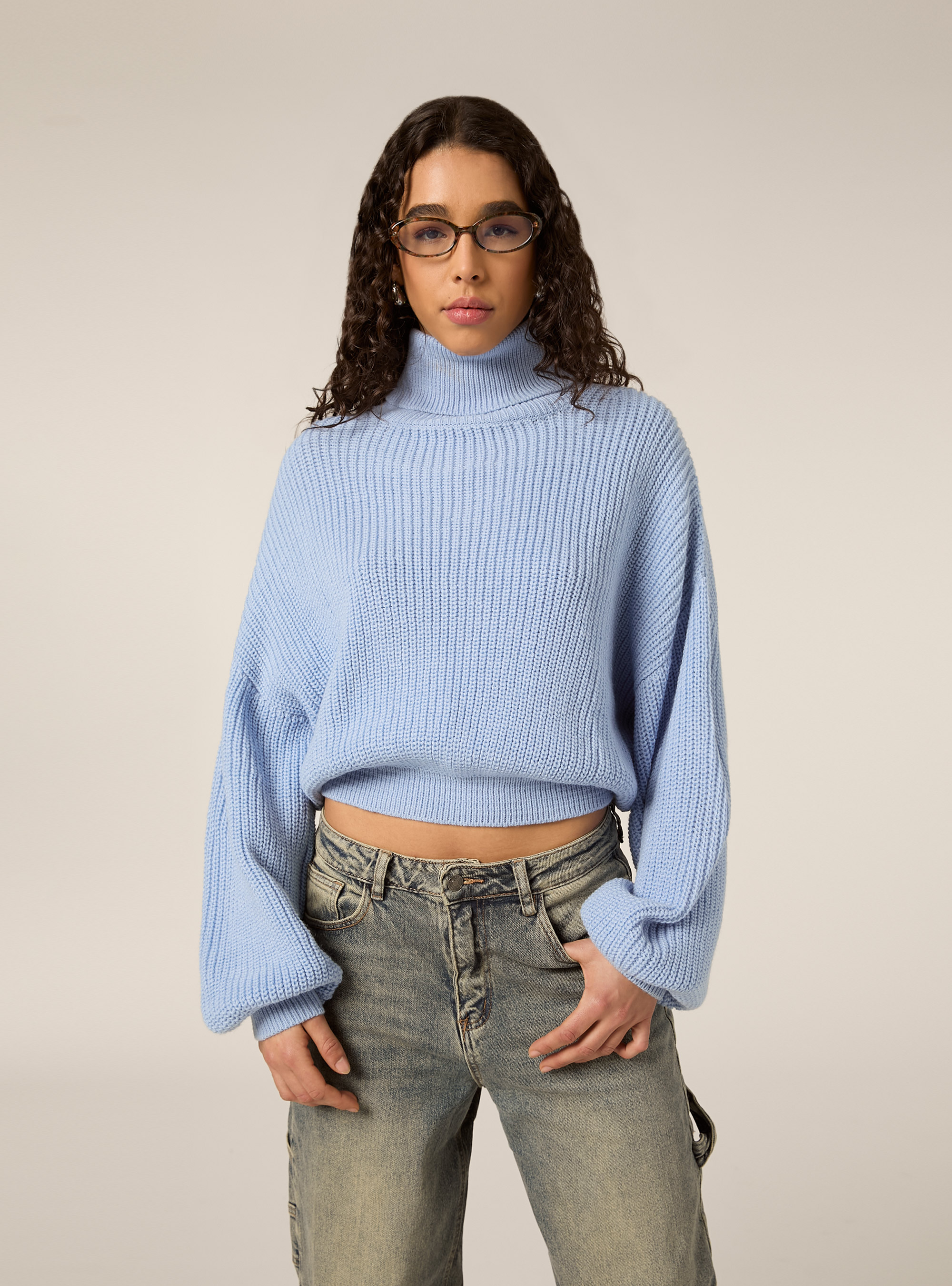 Maglia a collo alto, AZ2 AZURE MEDIUM