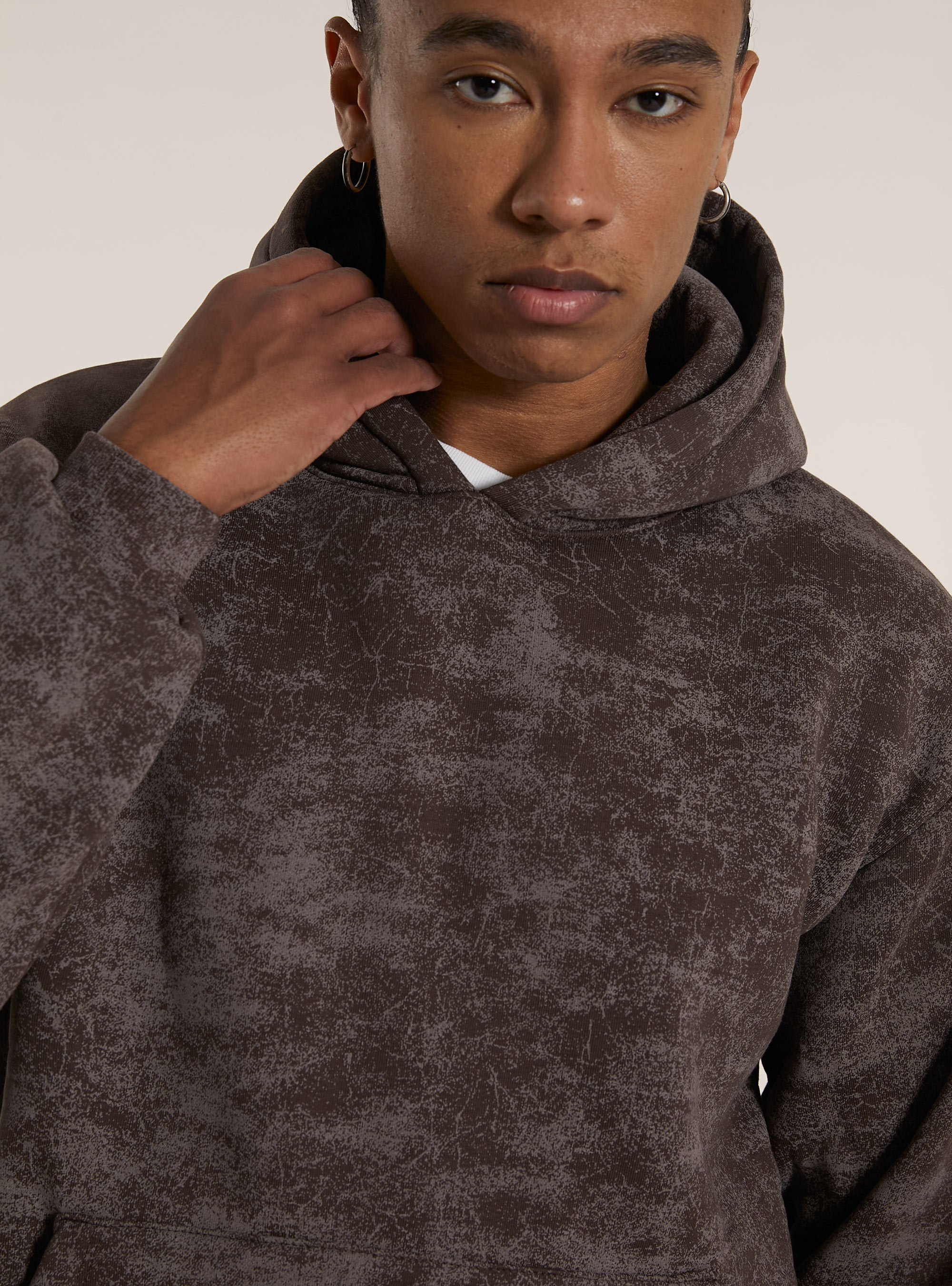 Marmoriertes Sweatshirt mit kastenförmiger Passform, BR2 BROWN MEDIUM