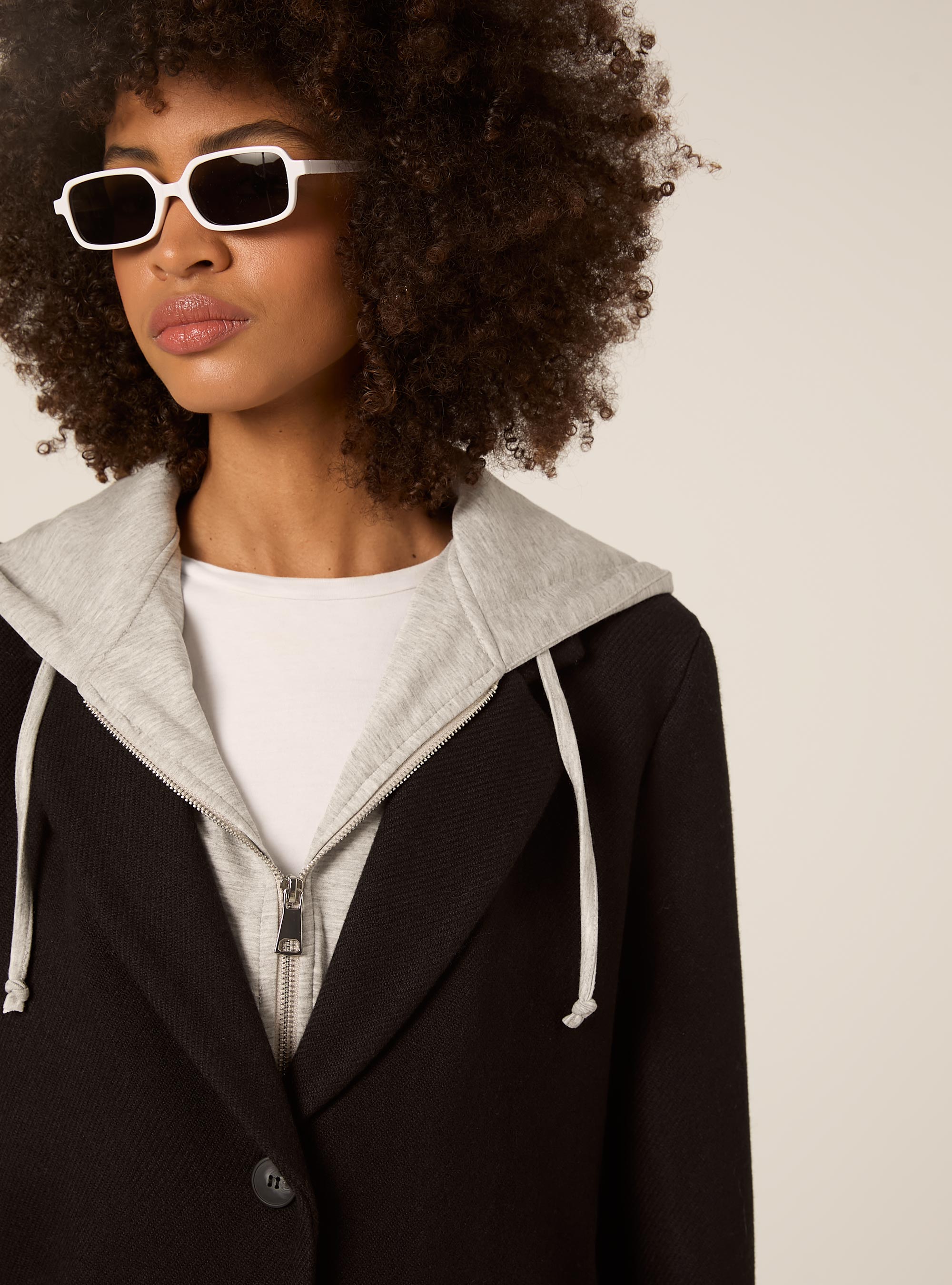 Manteau double tissu, BK1 BLACK