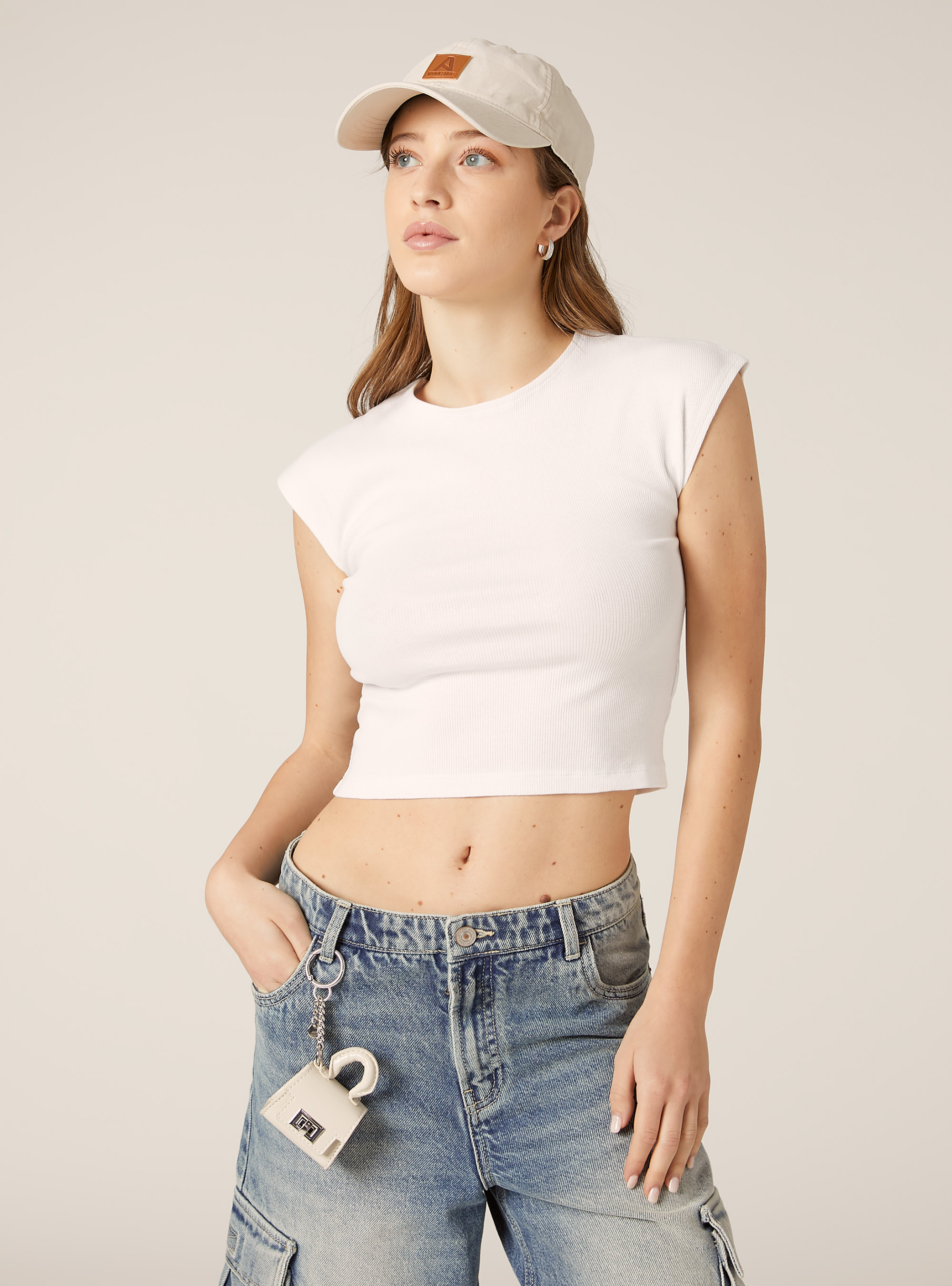 Chemise courte ajust&eacute;e, WH3 WHITE