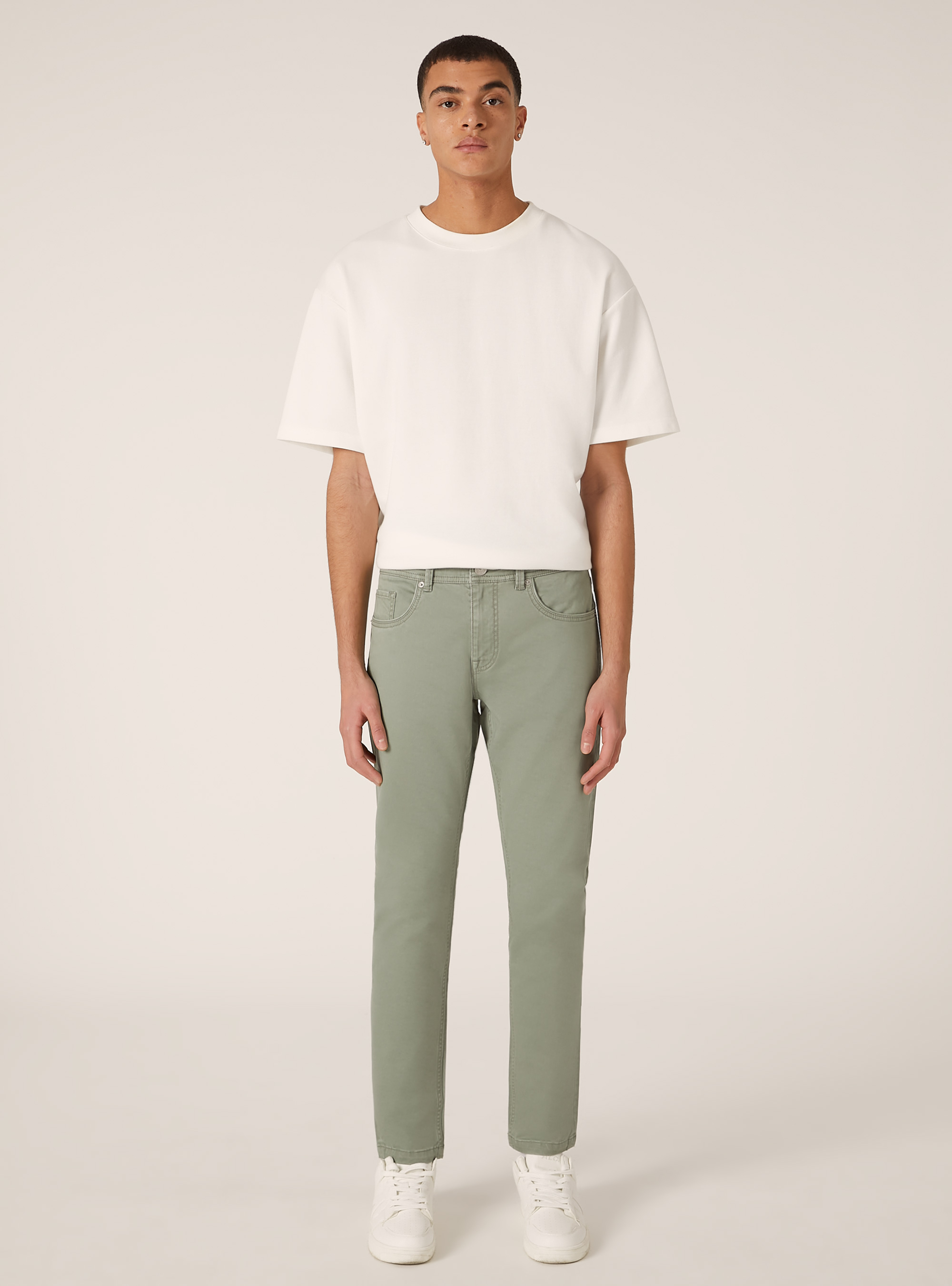 Pantalon skinny en coton, GN2 GREEN MEDIUM