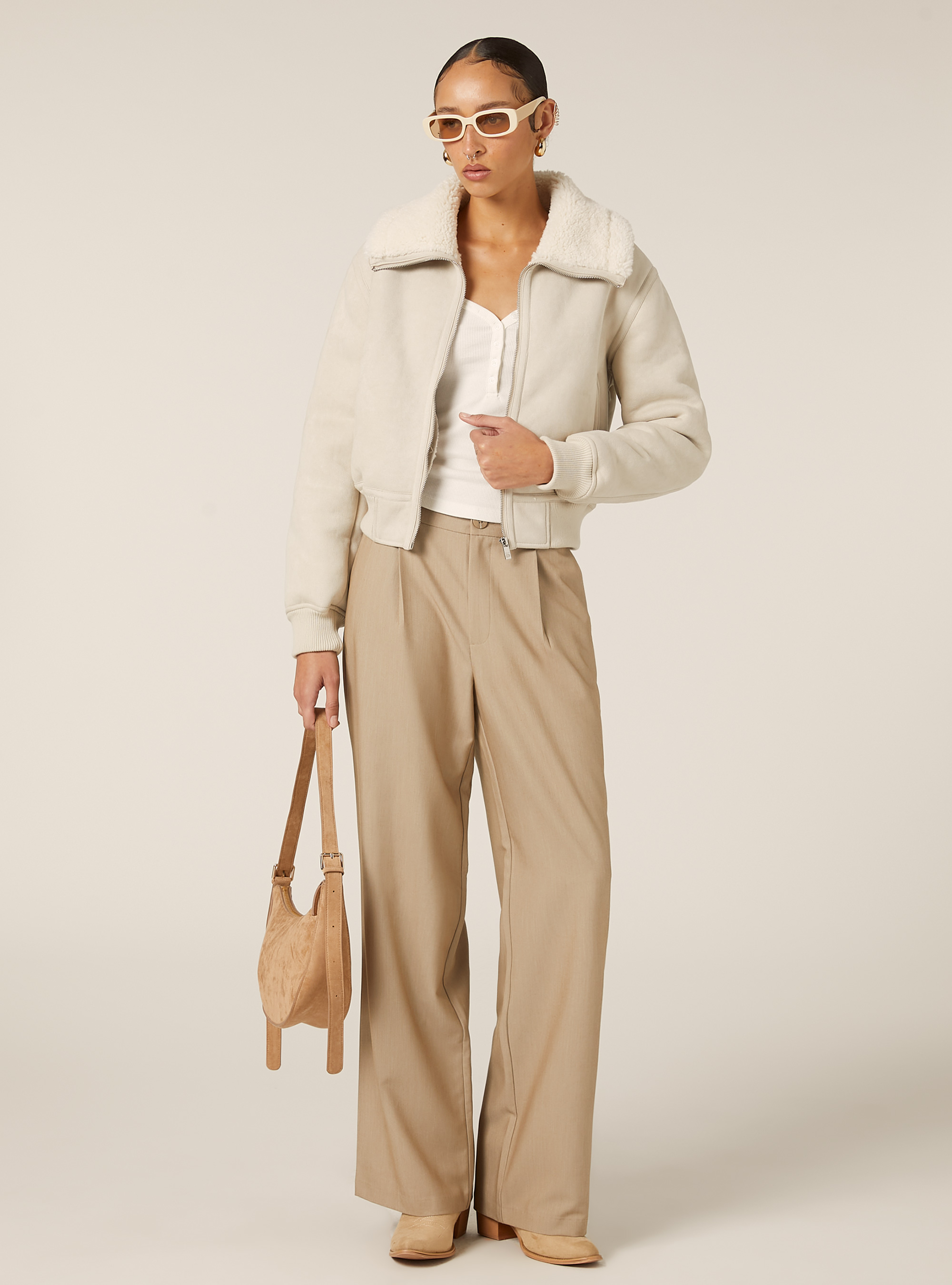 Jacke in Wildlederoptik, SA2 SAND MEDIUM