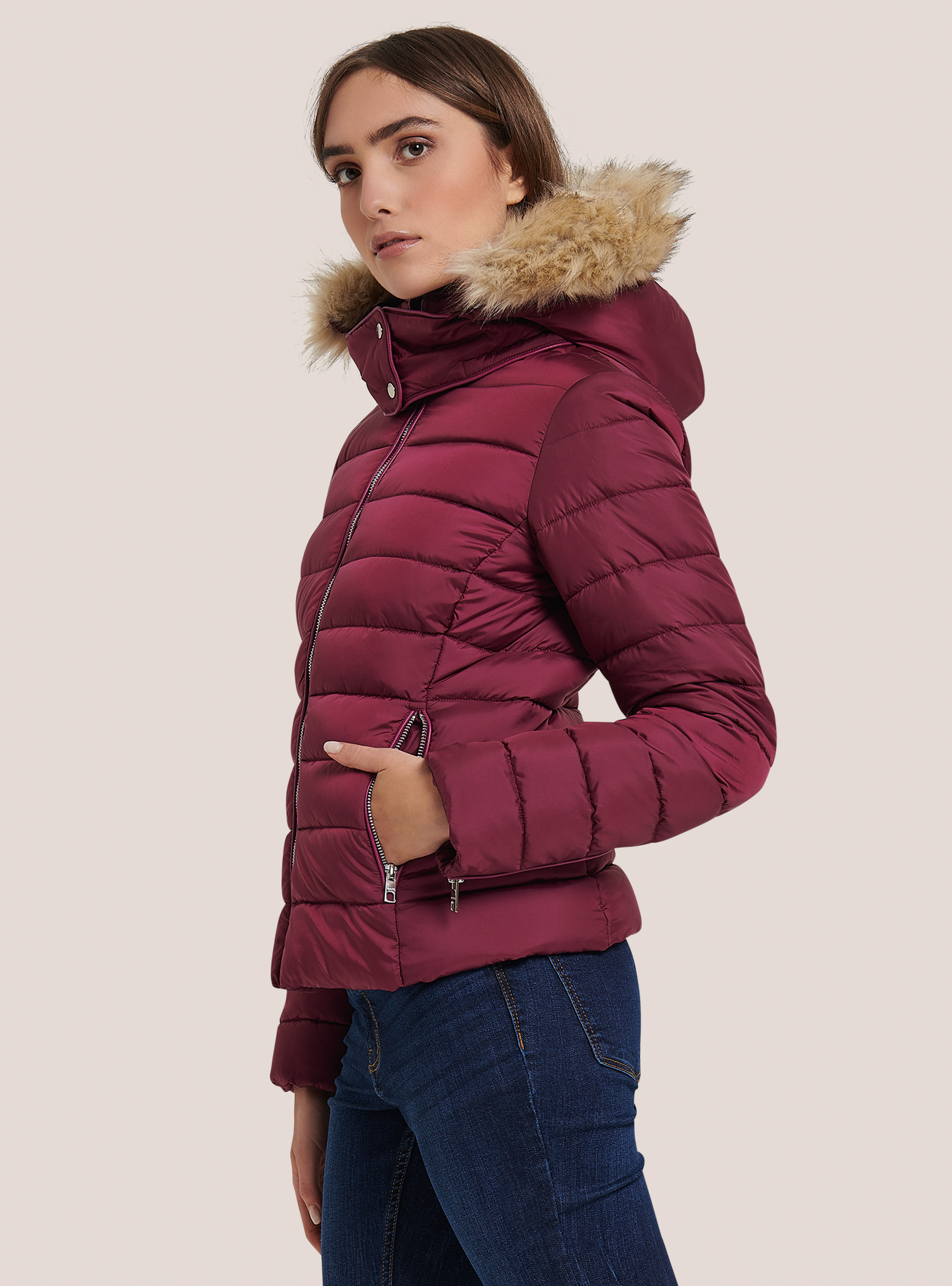 fur collar padded jacket
