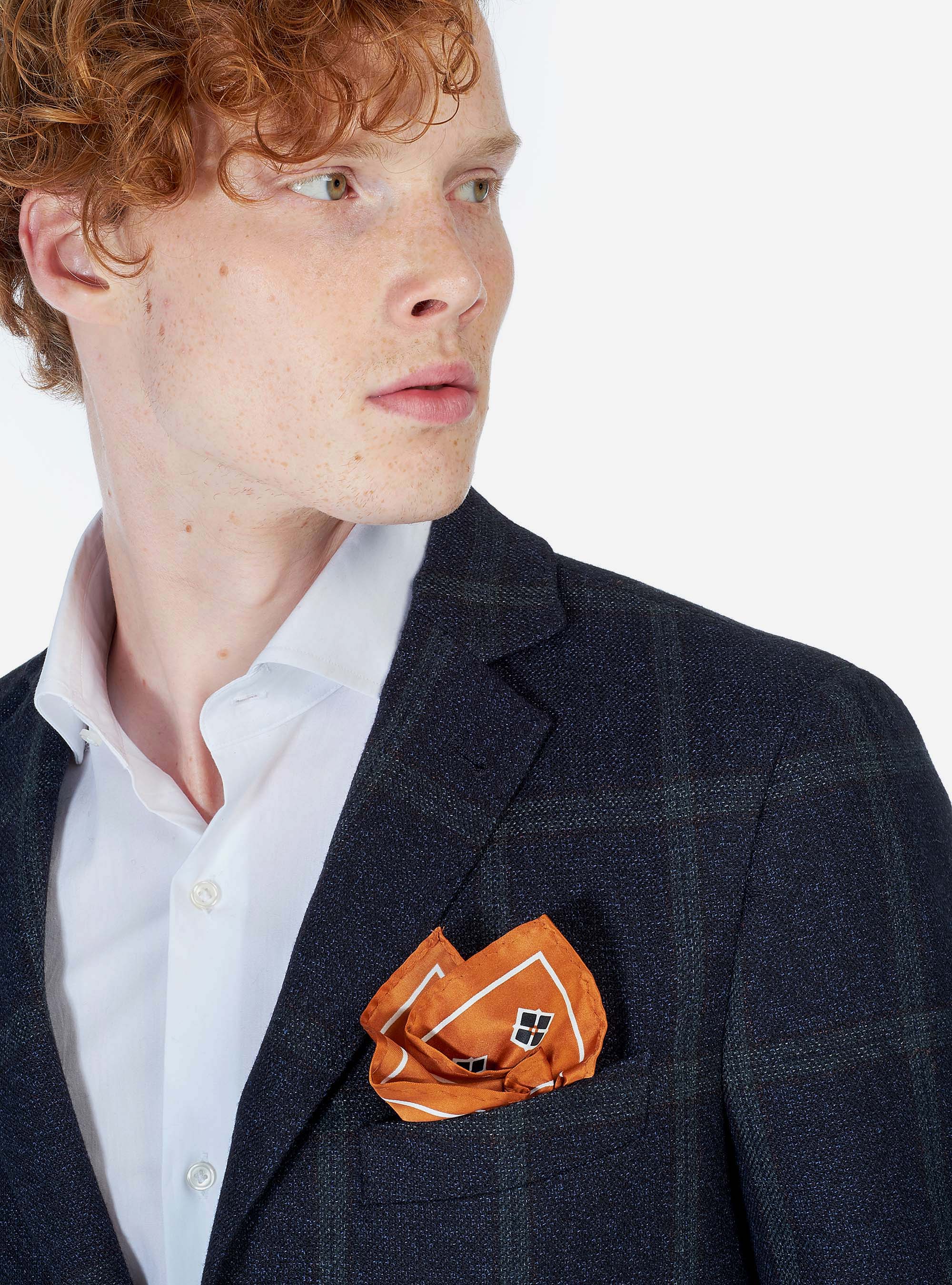 CHECKED WOOL JACKET, BLUE NAVY