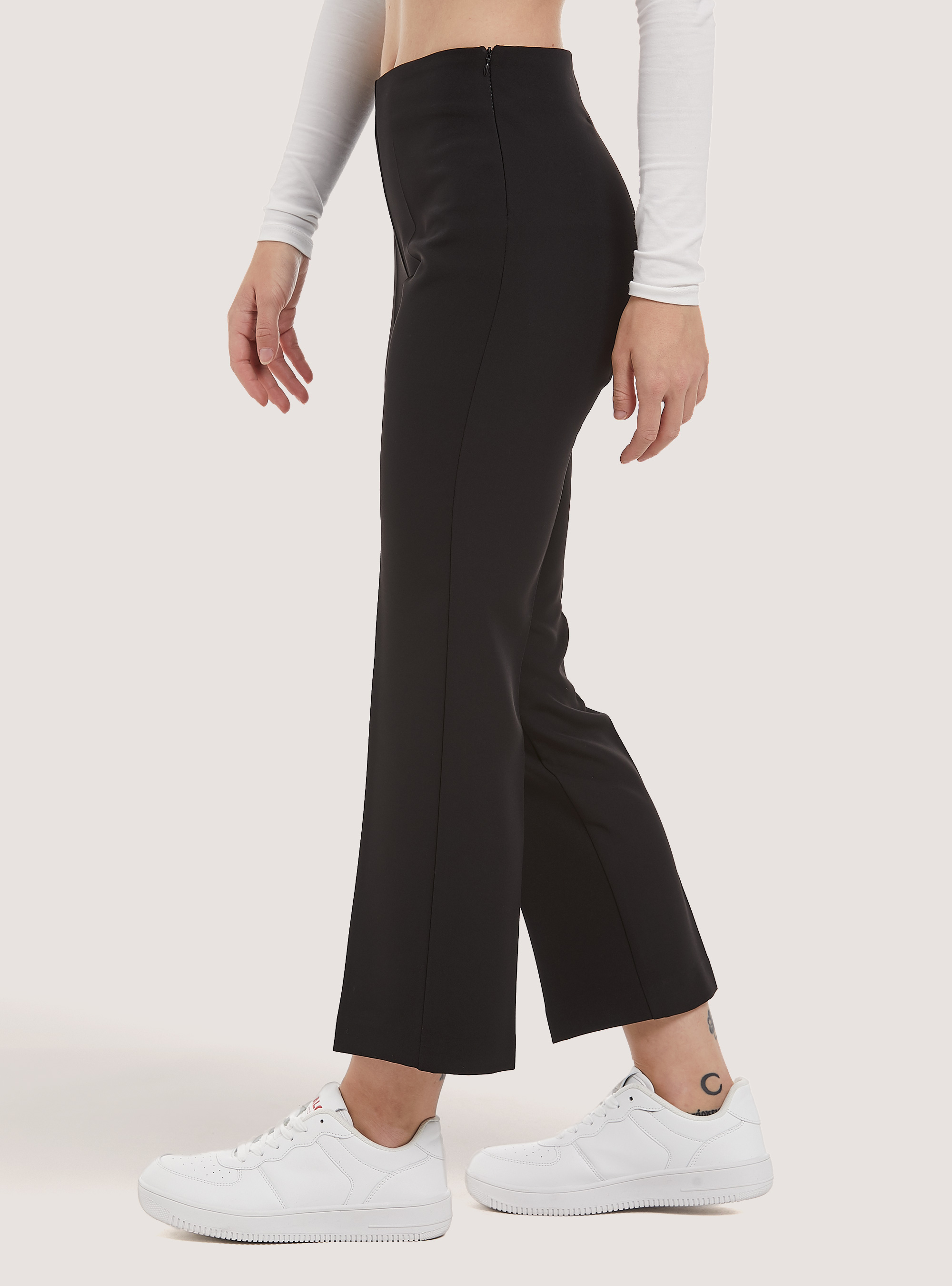 Pantaloni cropped Made in Italy, BK1 BLACK