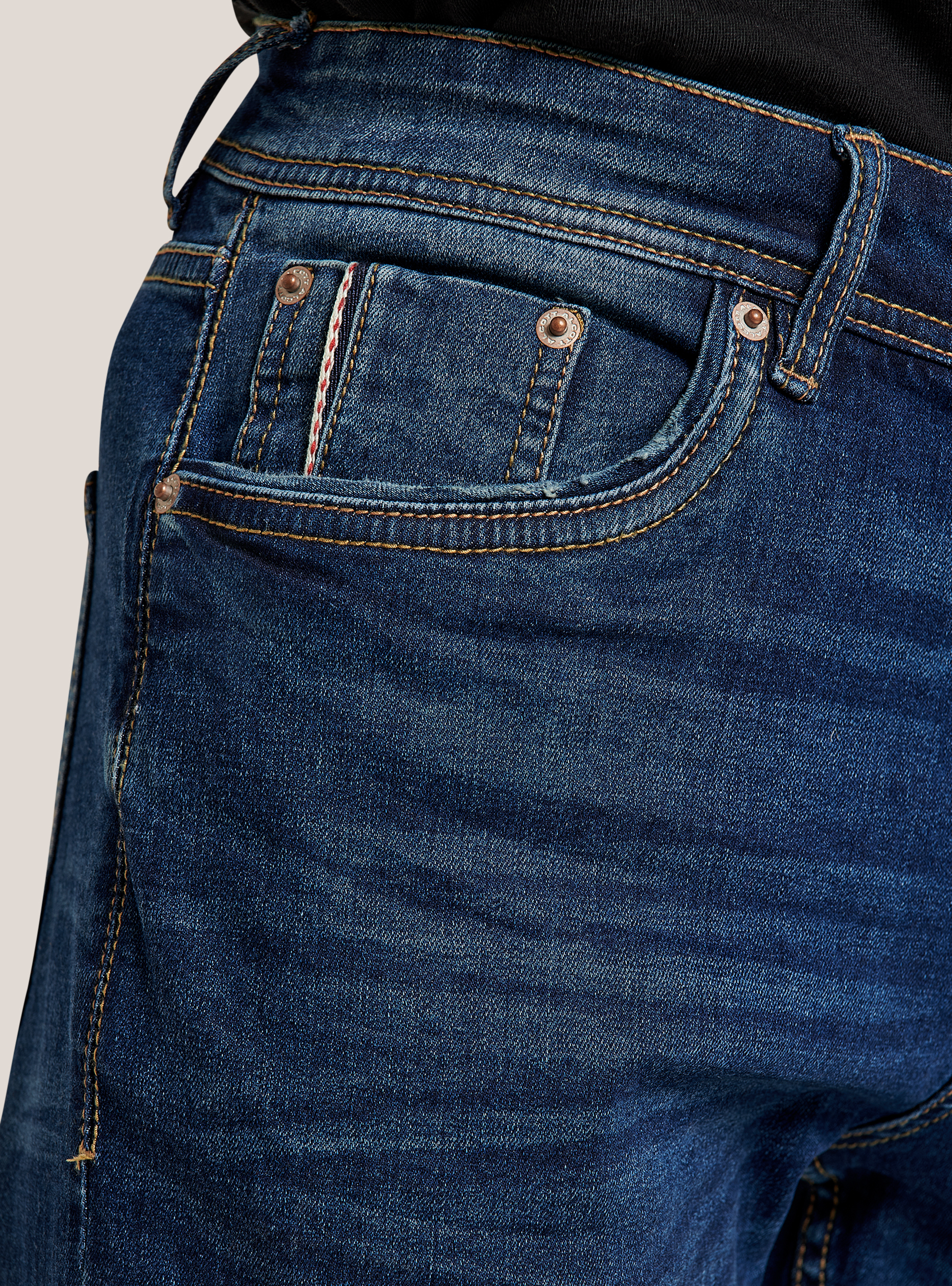 Pantalones vaqueros ajustados y el&aacute;sticos, AZUL