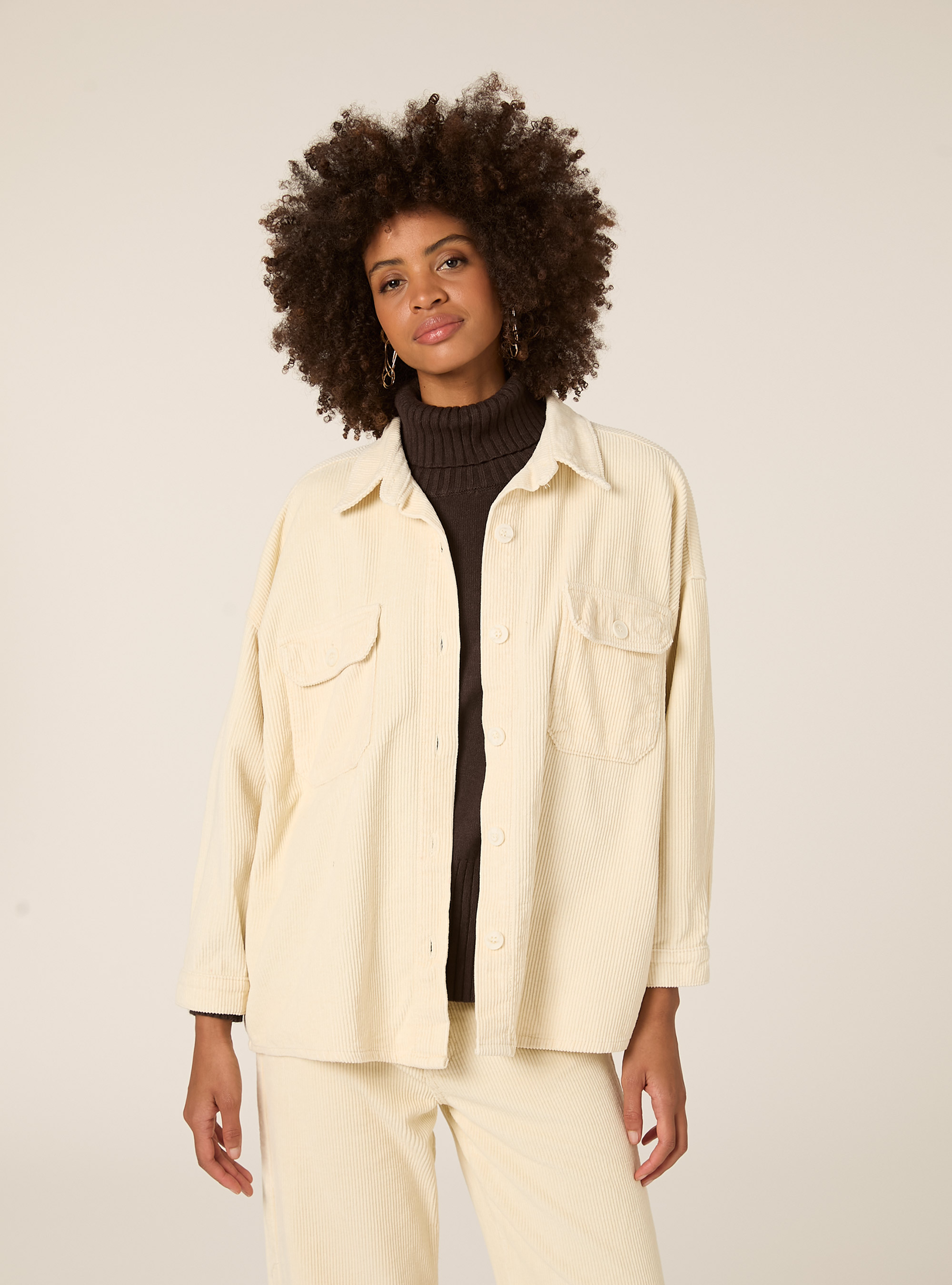 Camisa de pana, CR2 CREAM MEDIUM