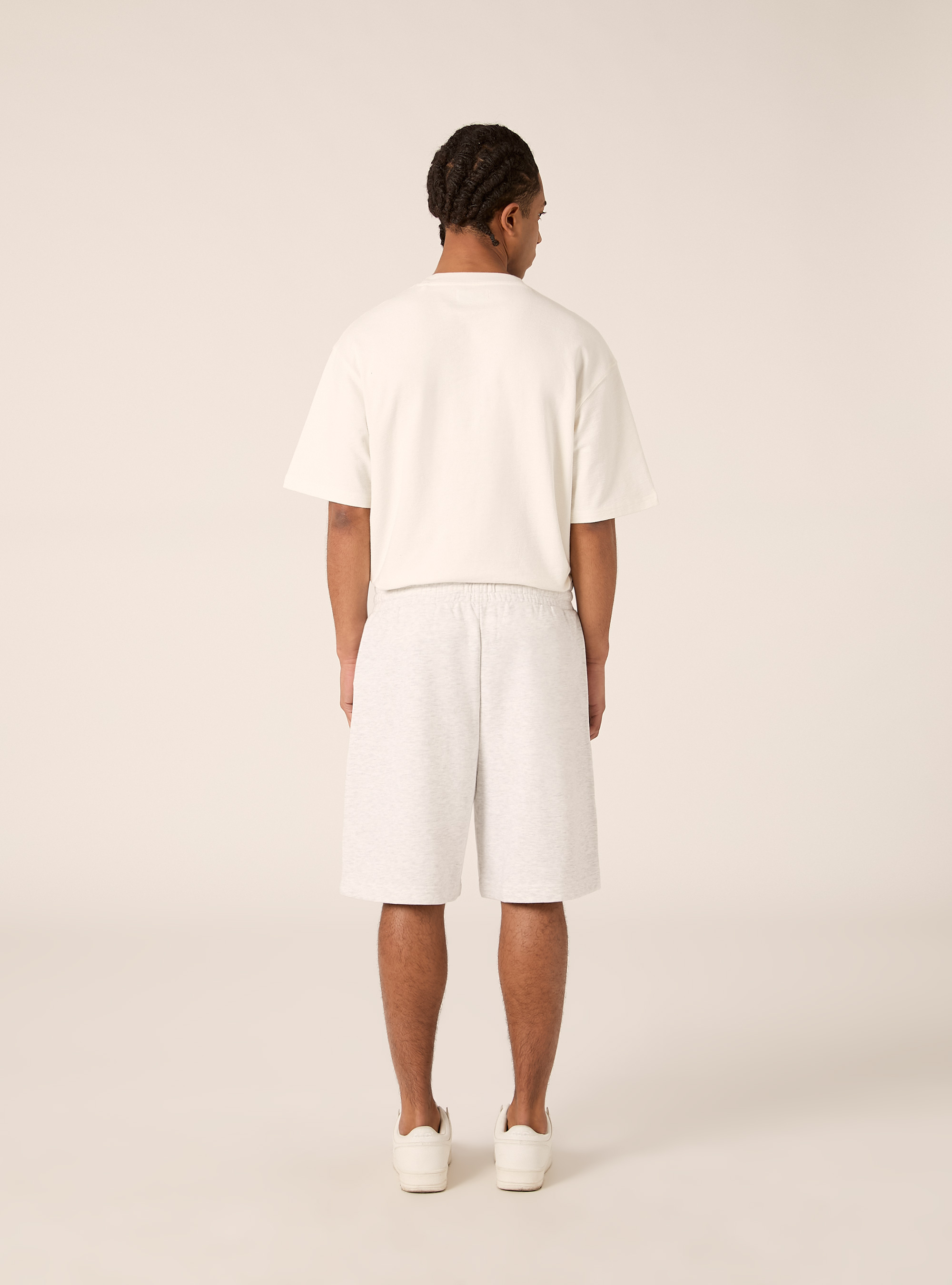 Bermuda  basico in felpa, MGY3 GREY MEL LIGHT