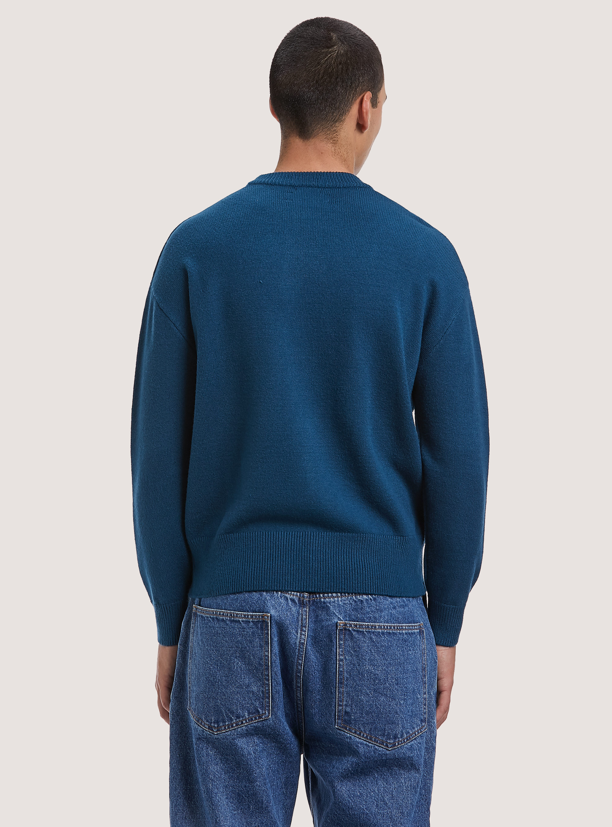 Pullover morbido boxy fit elasticizzato, OB2 BLUE OIL MED.