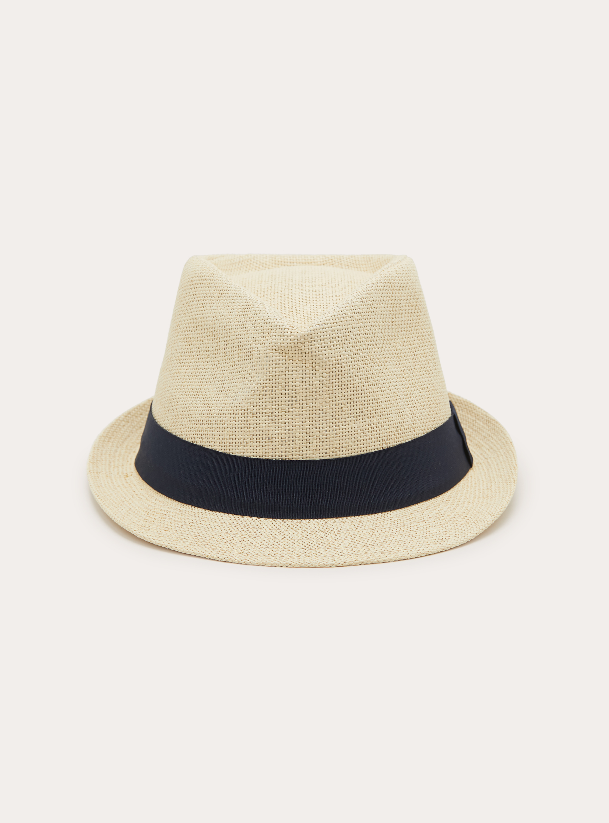 Cappello in raffia con banda a contrasto, SA3 SAND LIGHT