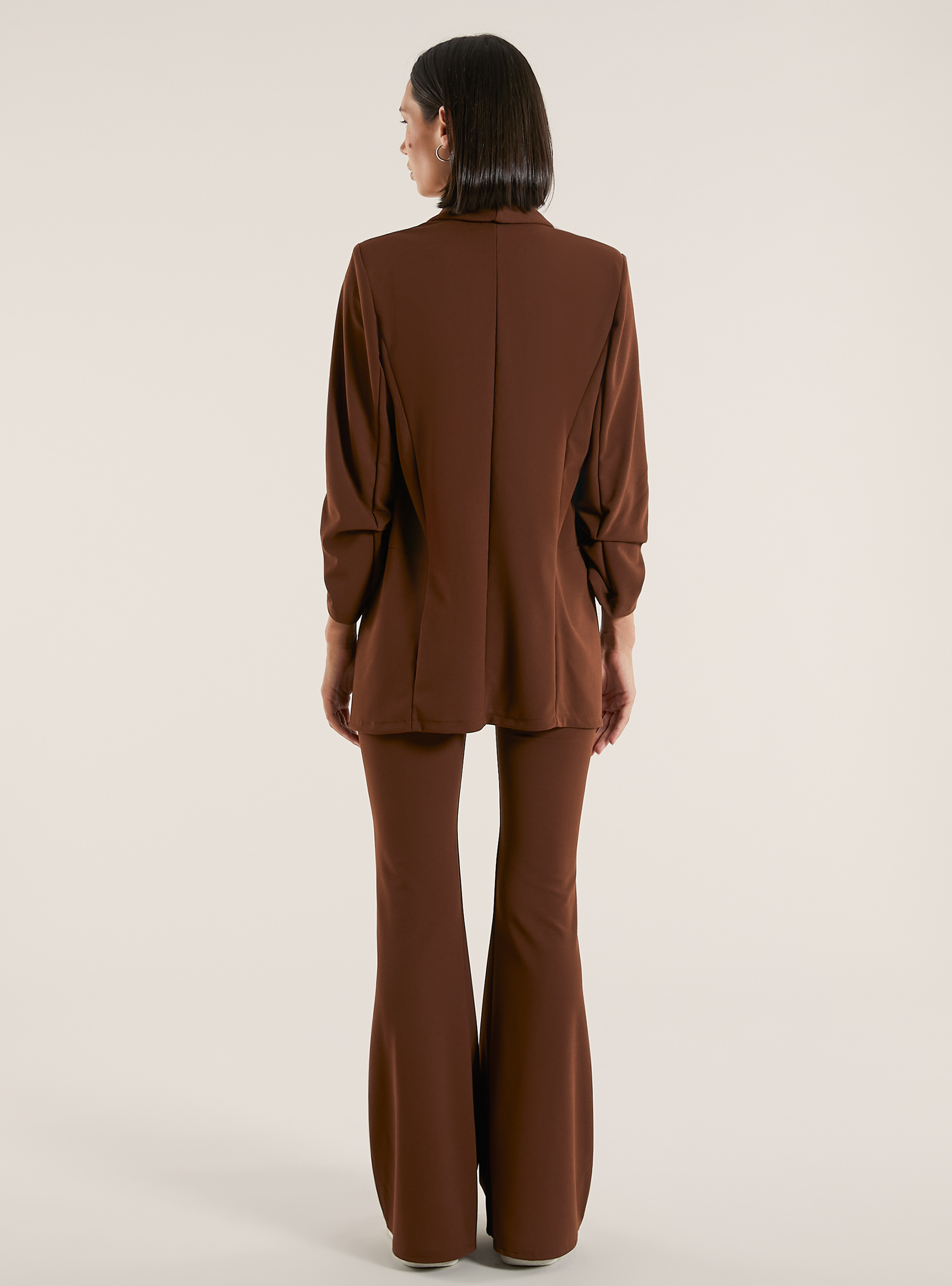 Blazer ouvert en scuba, BR2 BROWN MEDIUM