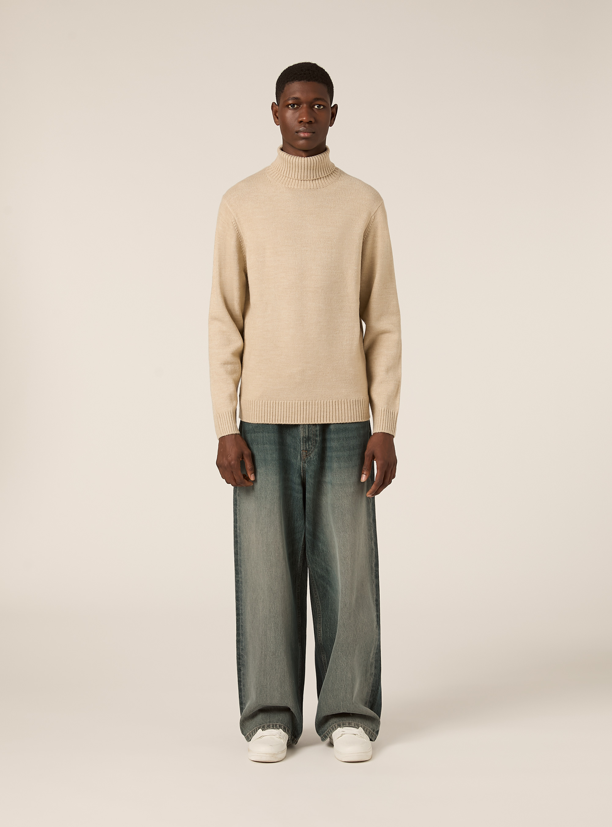 High-neck pullover, MBG2 BEIGE MEL MED