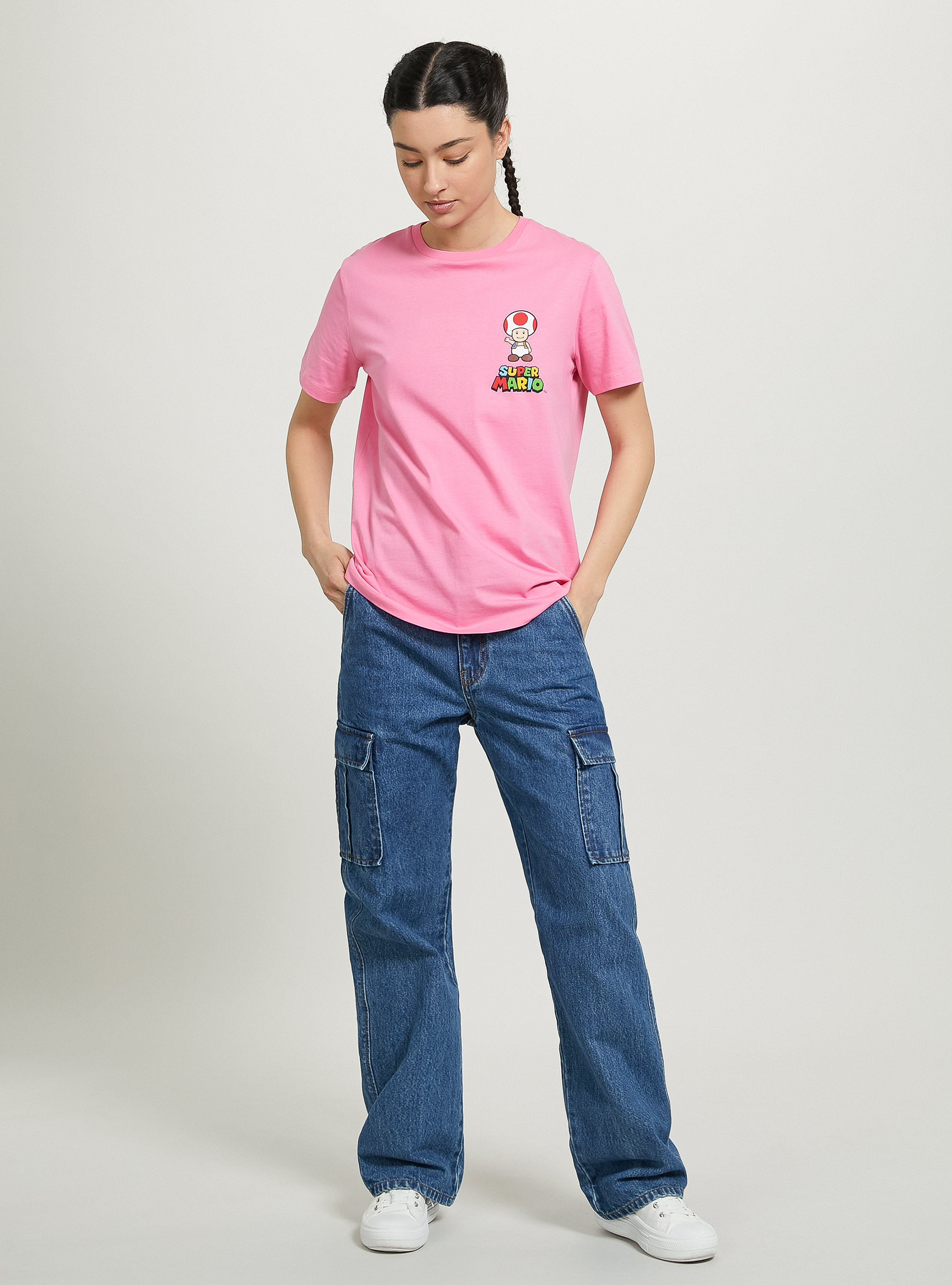 Super Mario / Alcott T-shirt, PK2 PINK MEDIUM