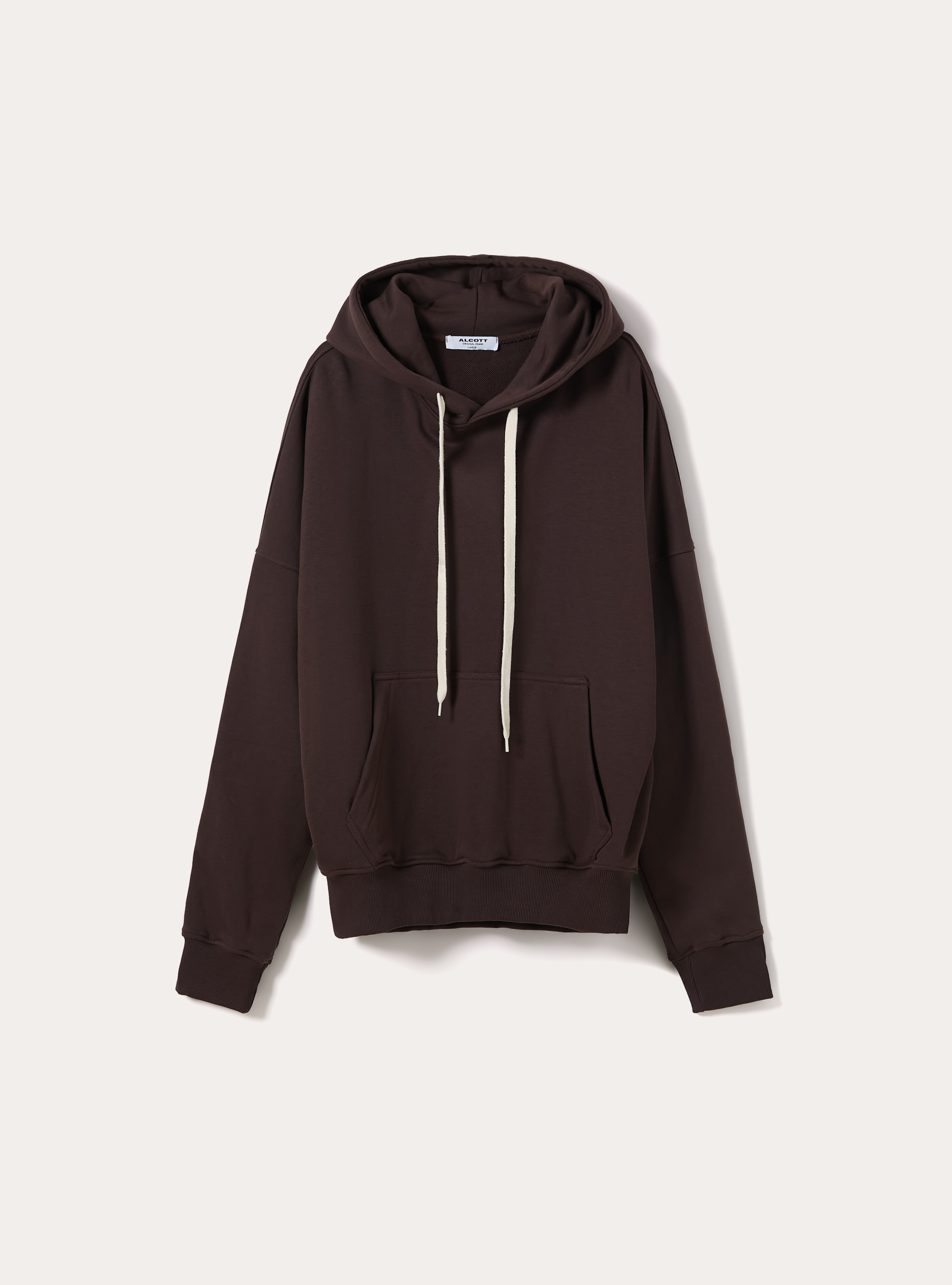 Felpa boxy con stampa puff, BR1 BROWN DARK