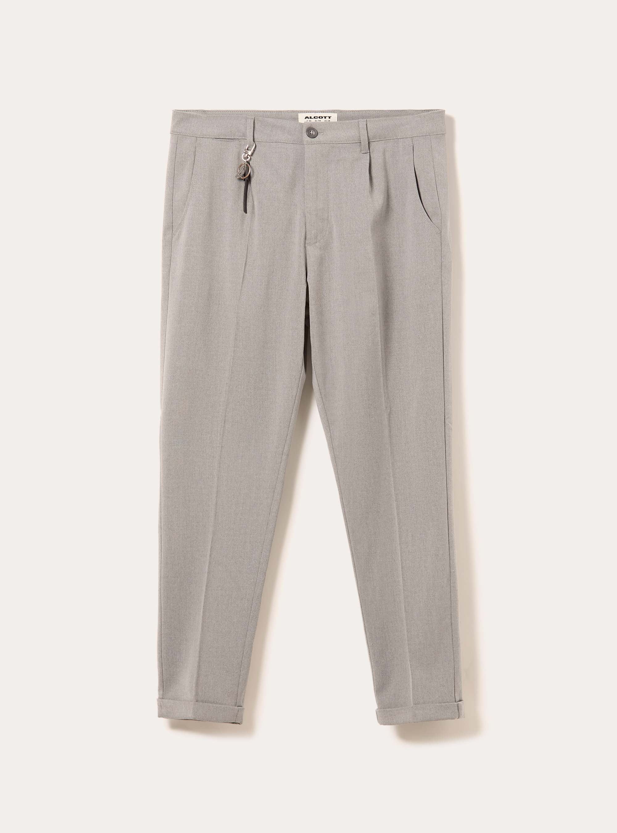 Pantalón clásico de corte ajustado, MGY3 GREY MEL LIGHT