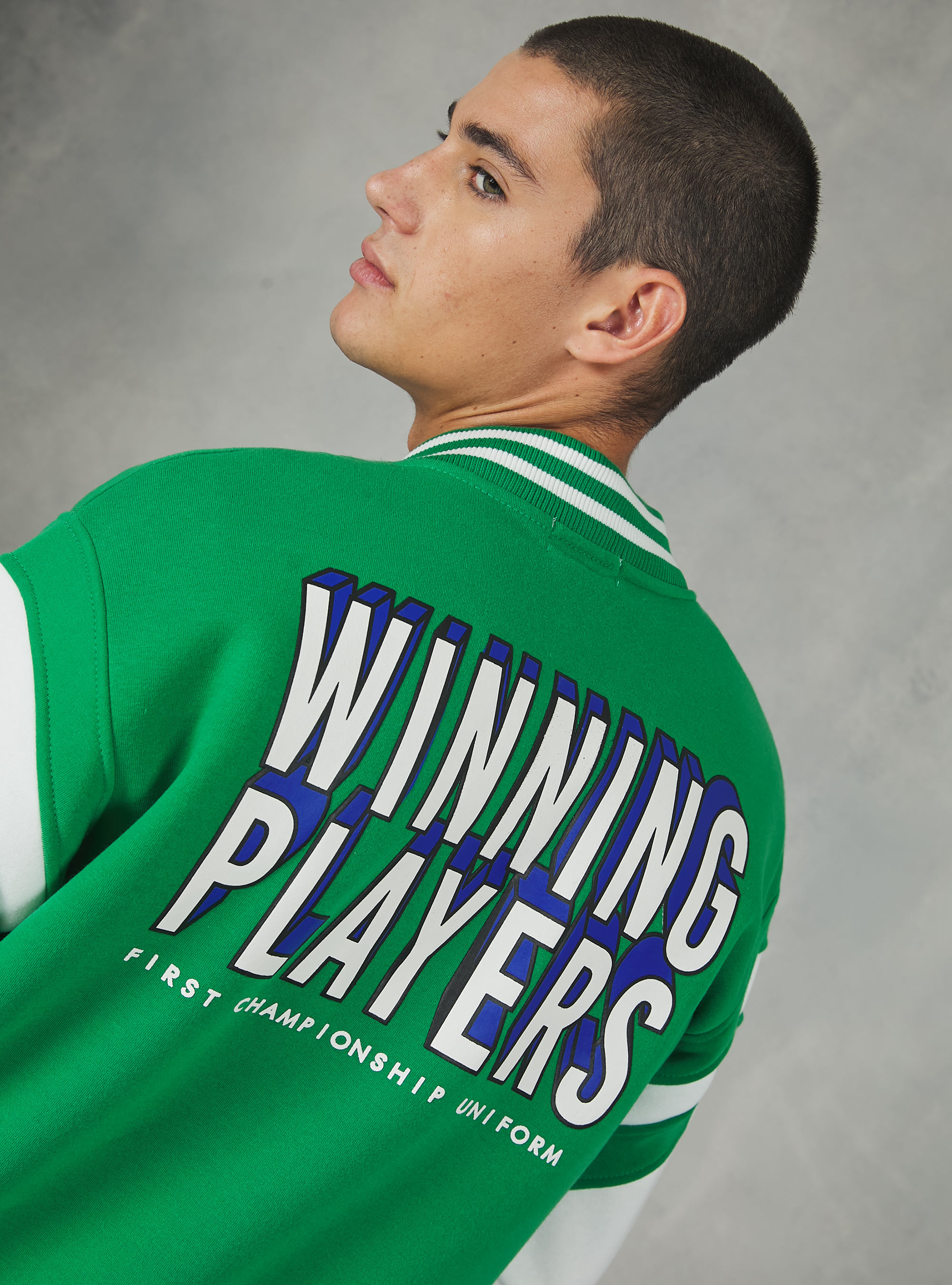 College Bomber Jacket with print, GN2 GREEN MEDIUM