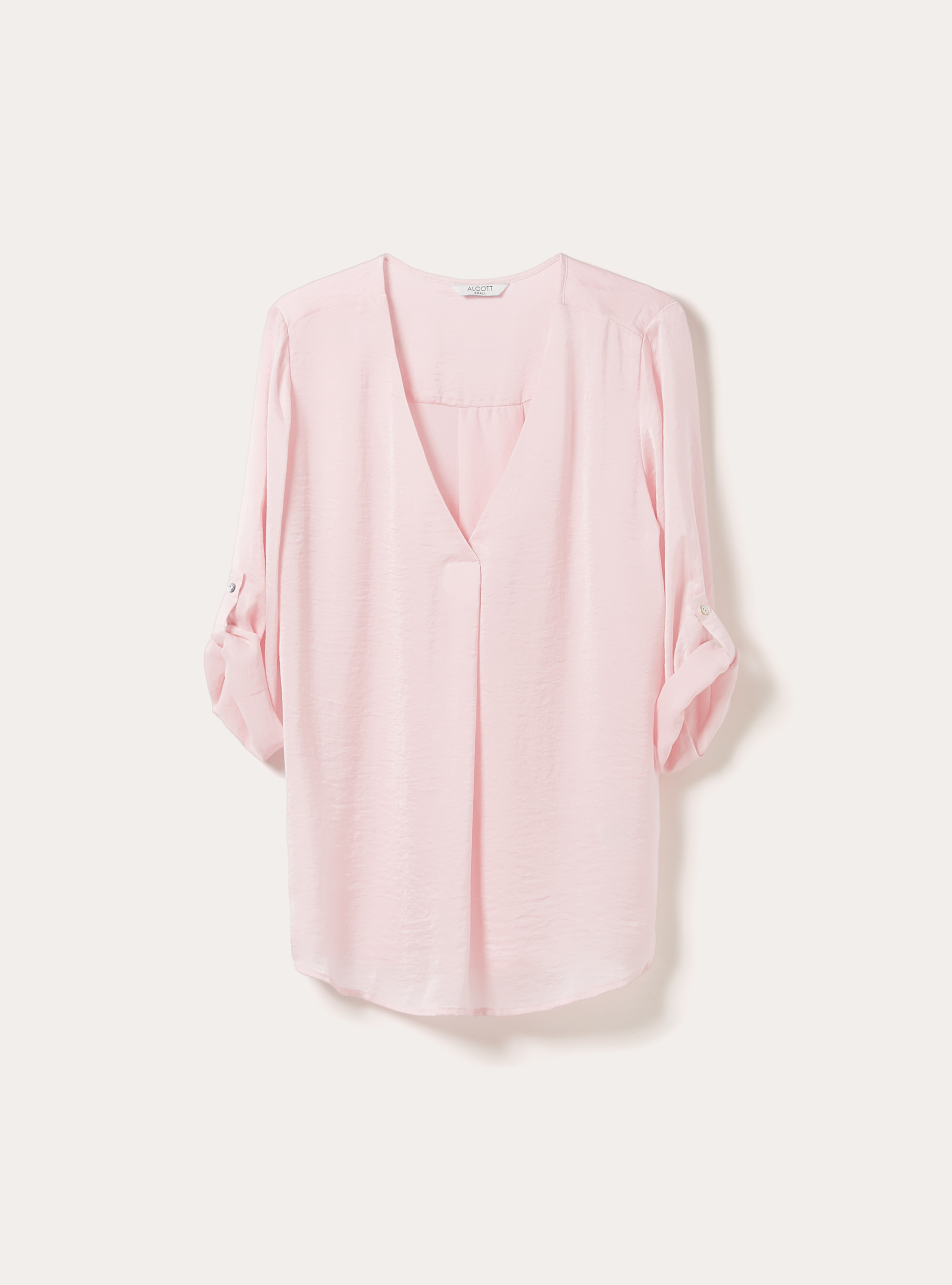 Plain neckline blouse, PK2 PINK MEDIUM