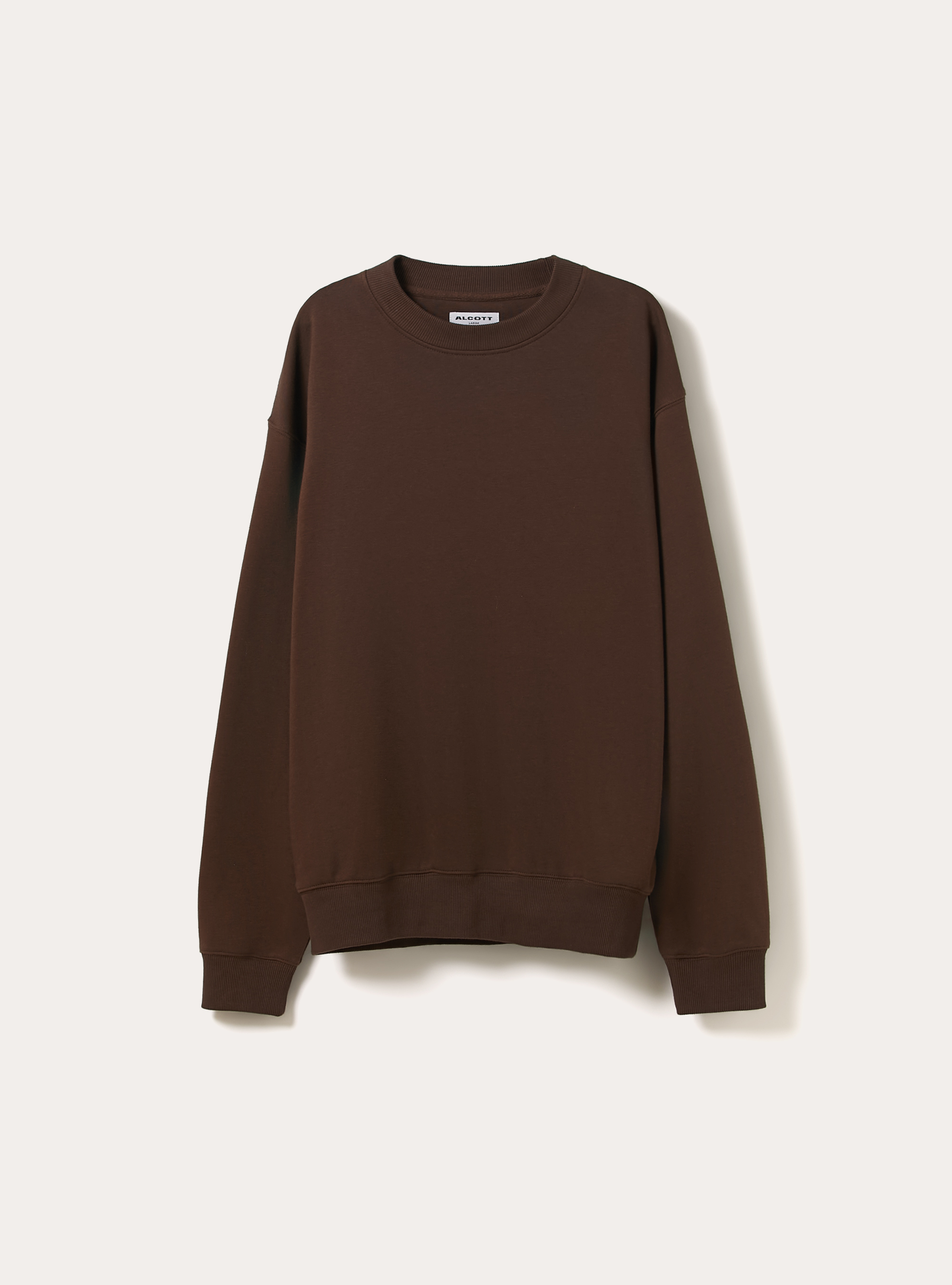 Boxy fit crew neck sweatshirt, BR1 BROWN DARK