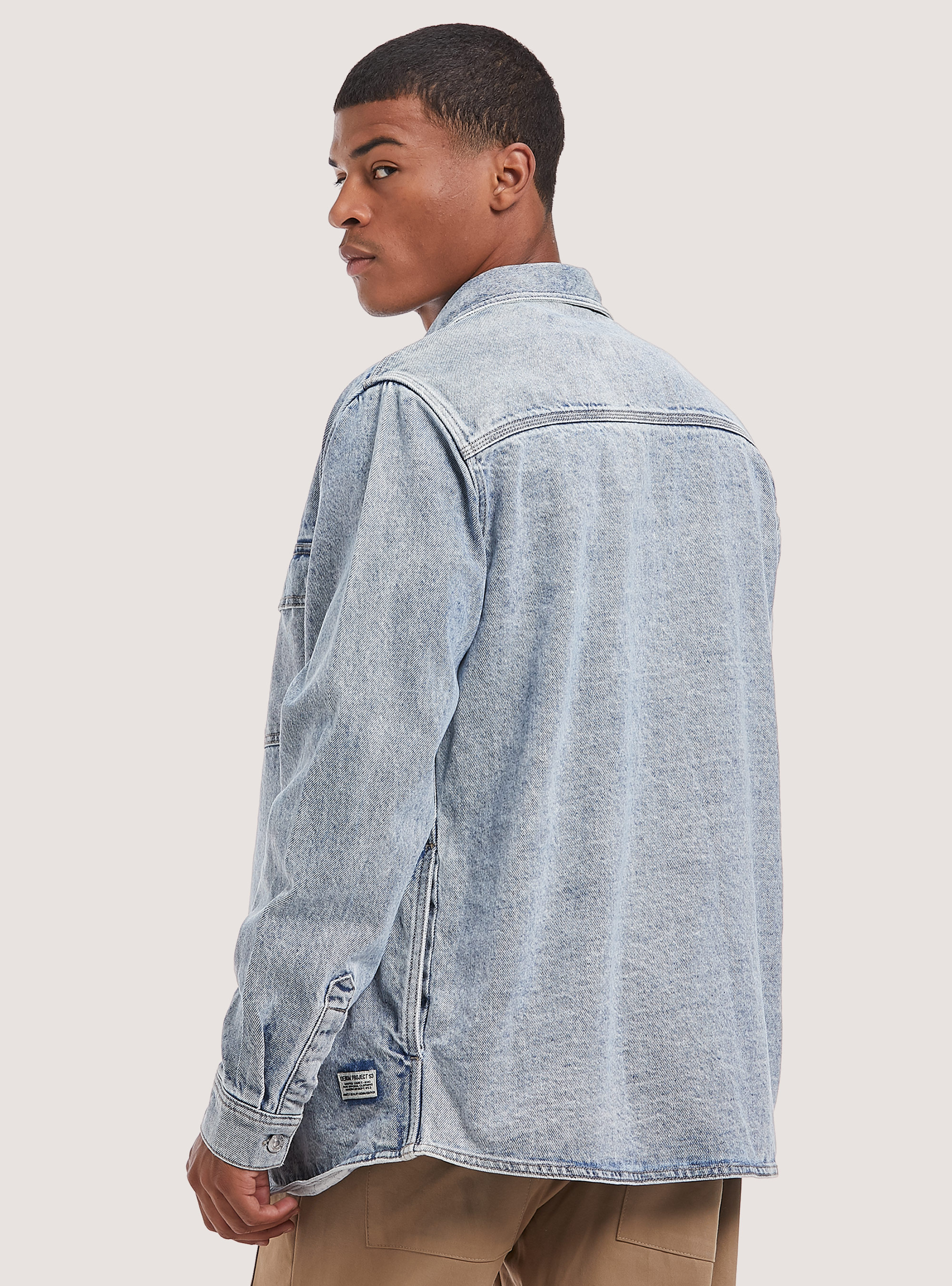 Denim shirt jacket, D006 AZURE