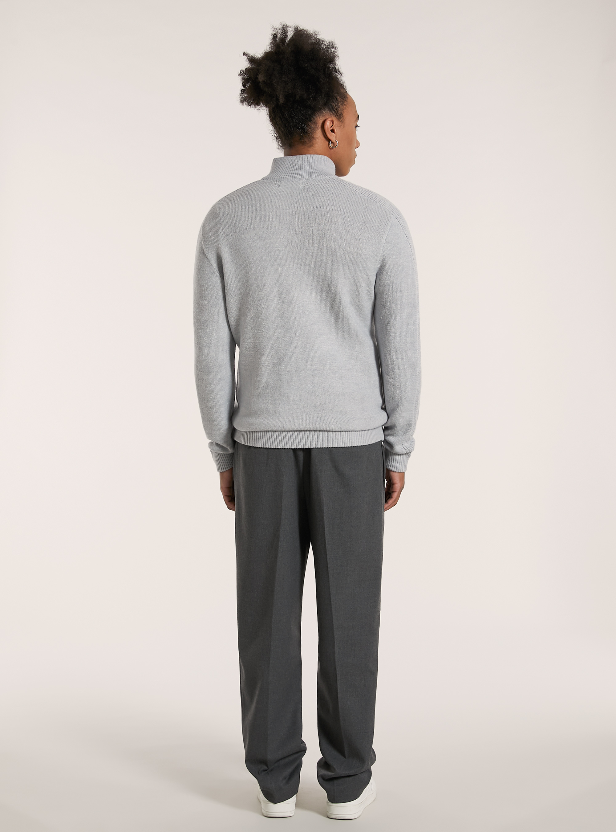 Cardigan con zip, MGY3 GREY MEL LIGHT