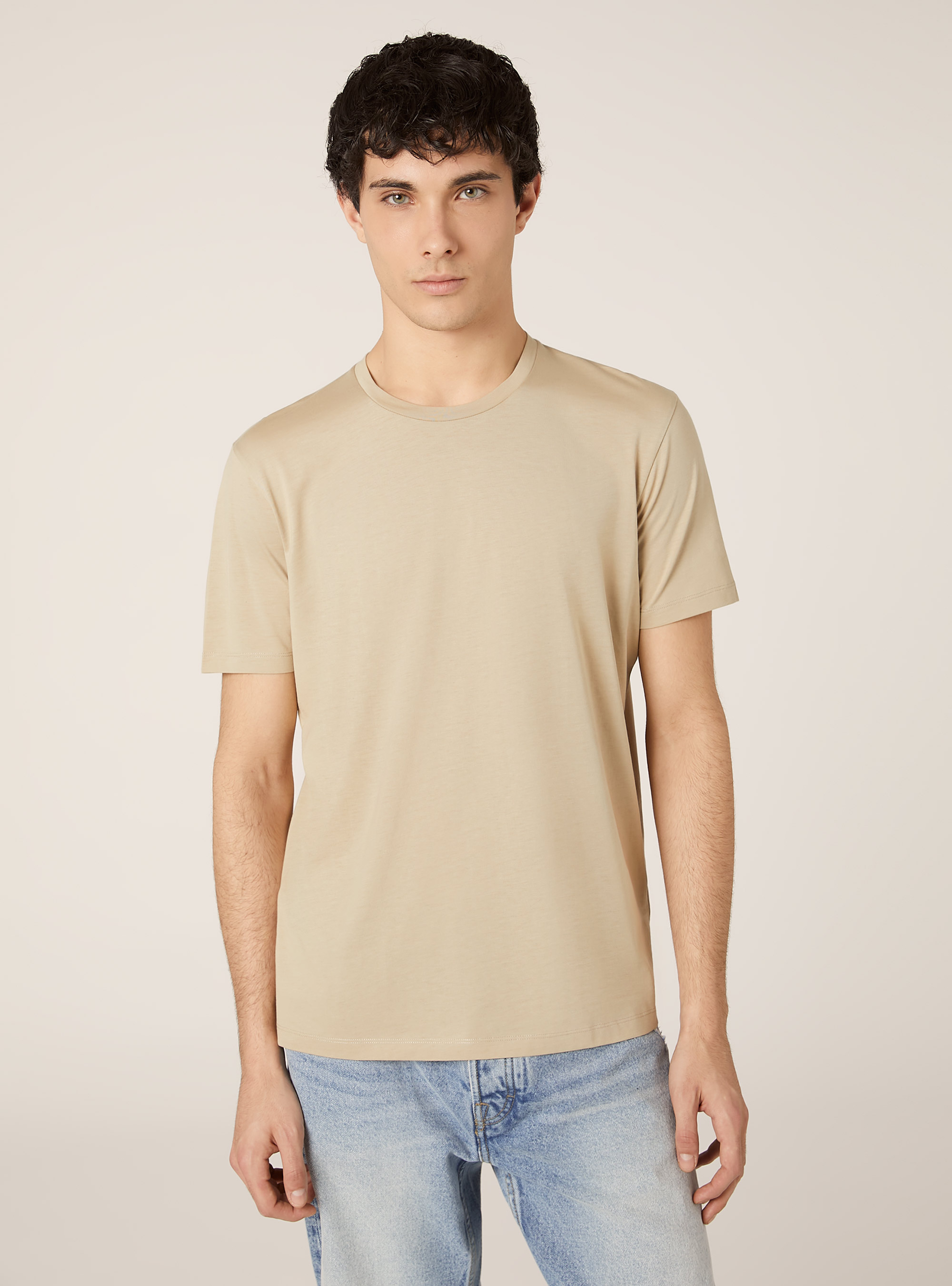 Superior Pima cotton T-shirt, BG2 BEIGE MEDIUM