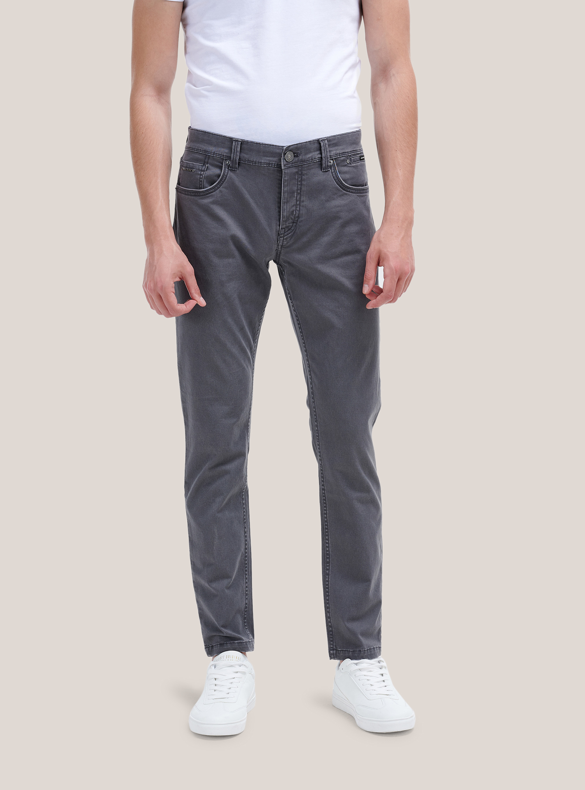 Pantalones skynny de algod&oacute;n reciclado, C116 GREY