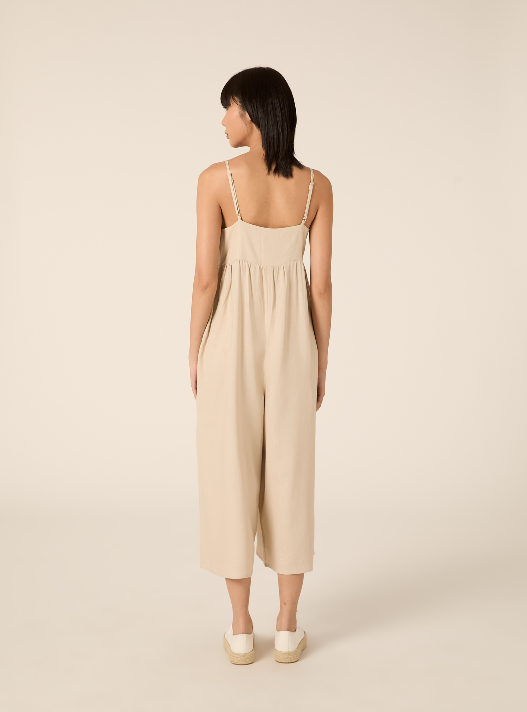 Tuta in misto lino, BG2 BEIGE MEDIUM