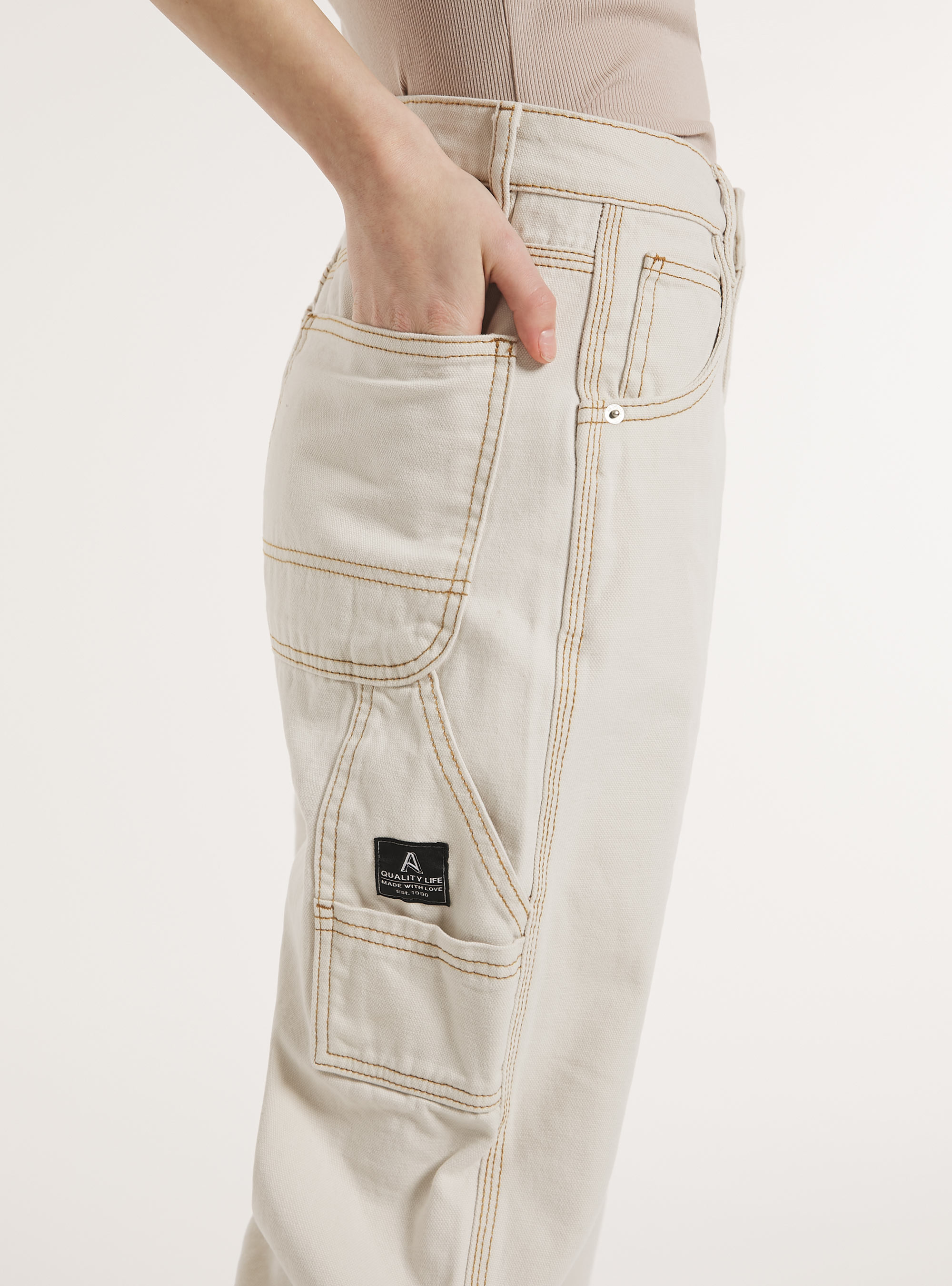 Pantalon en toile de charpentier, WH1 OFF WHITE
