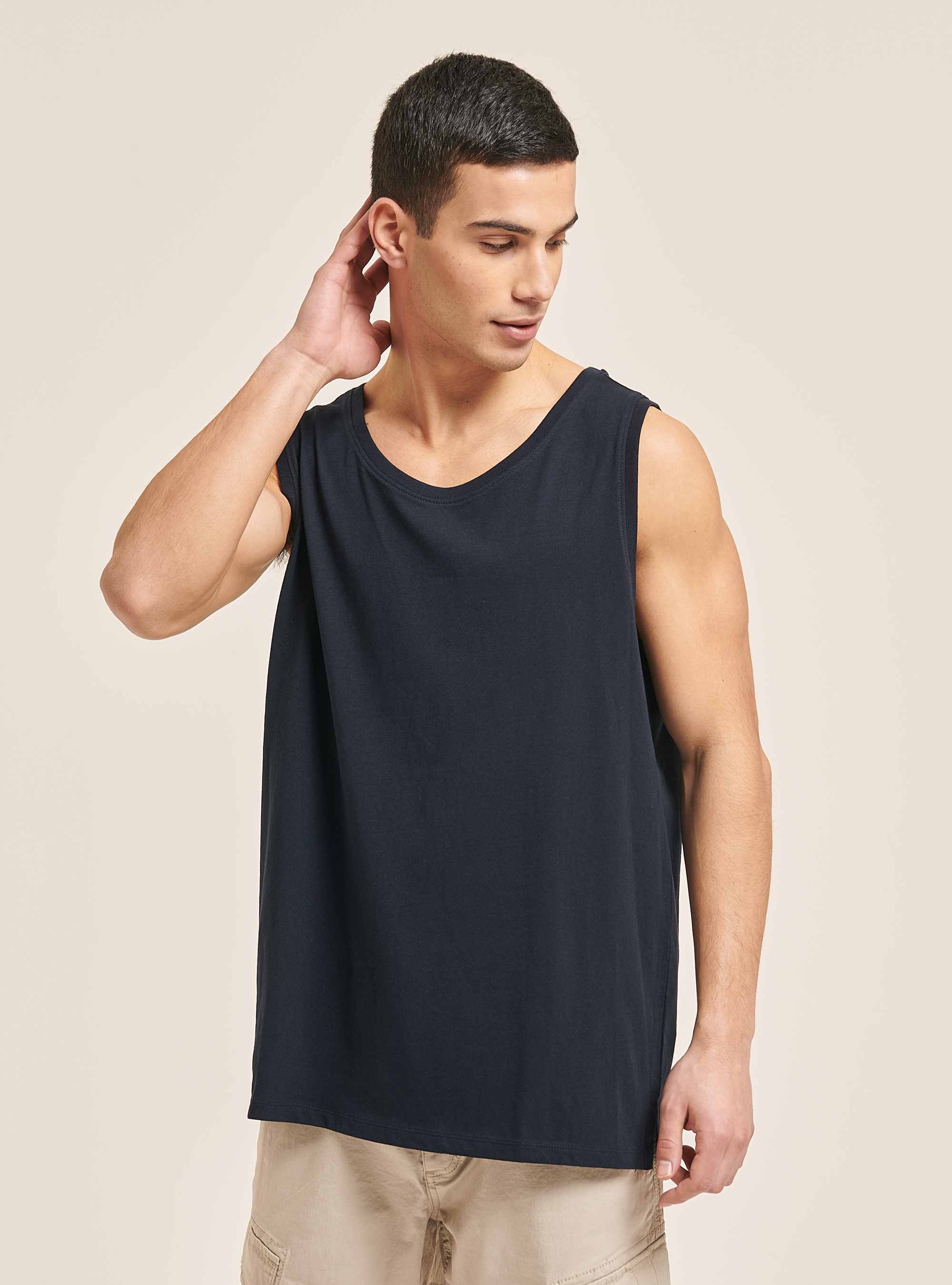 D&eacute;bardeur confort de couleur unie, NA1 NAVY DARK