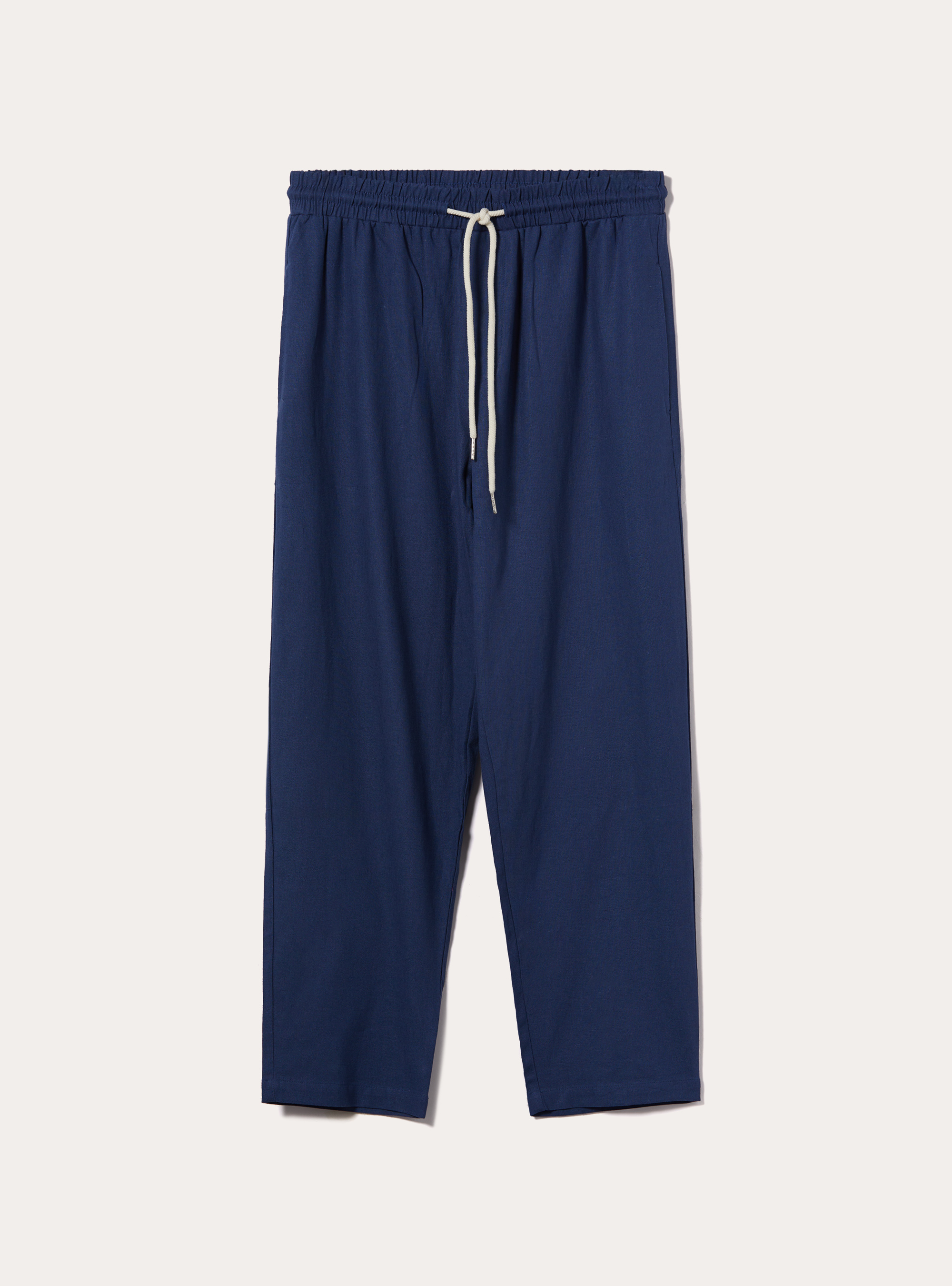 Pantaloni jogger misto lino, BL2 BLUE MEDIUM