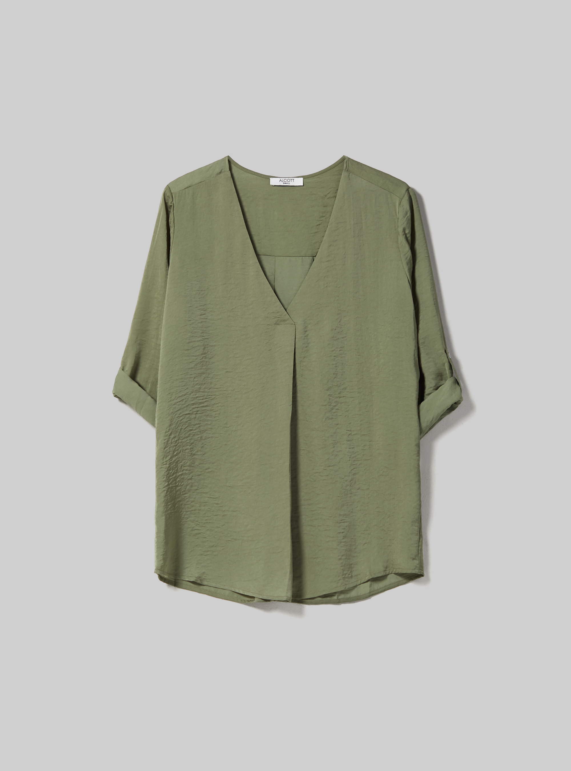 Plain-coloured blouse with neckline, KY3 KAKY LIGHT