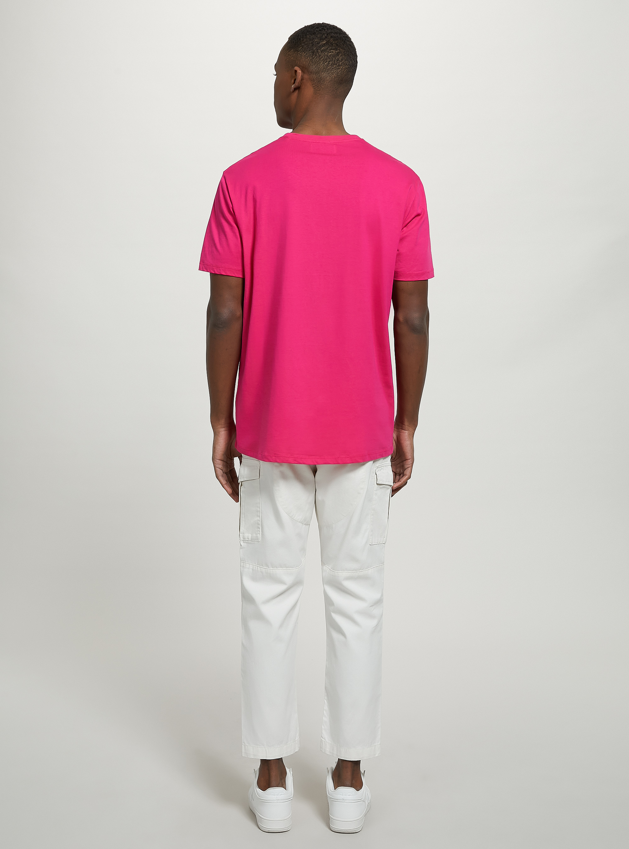 Maglietta girocollo in cotone sostenibile, FX2 FUXIA MEDIUM