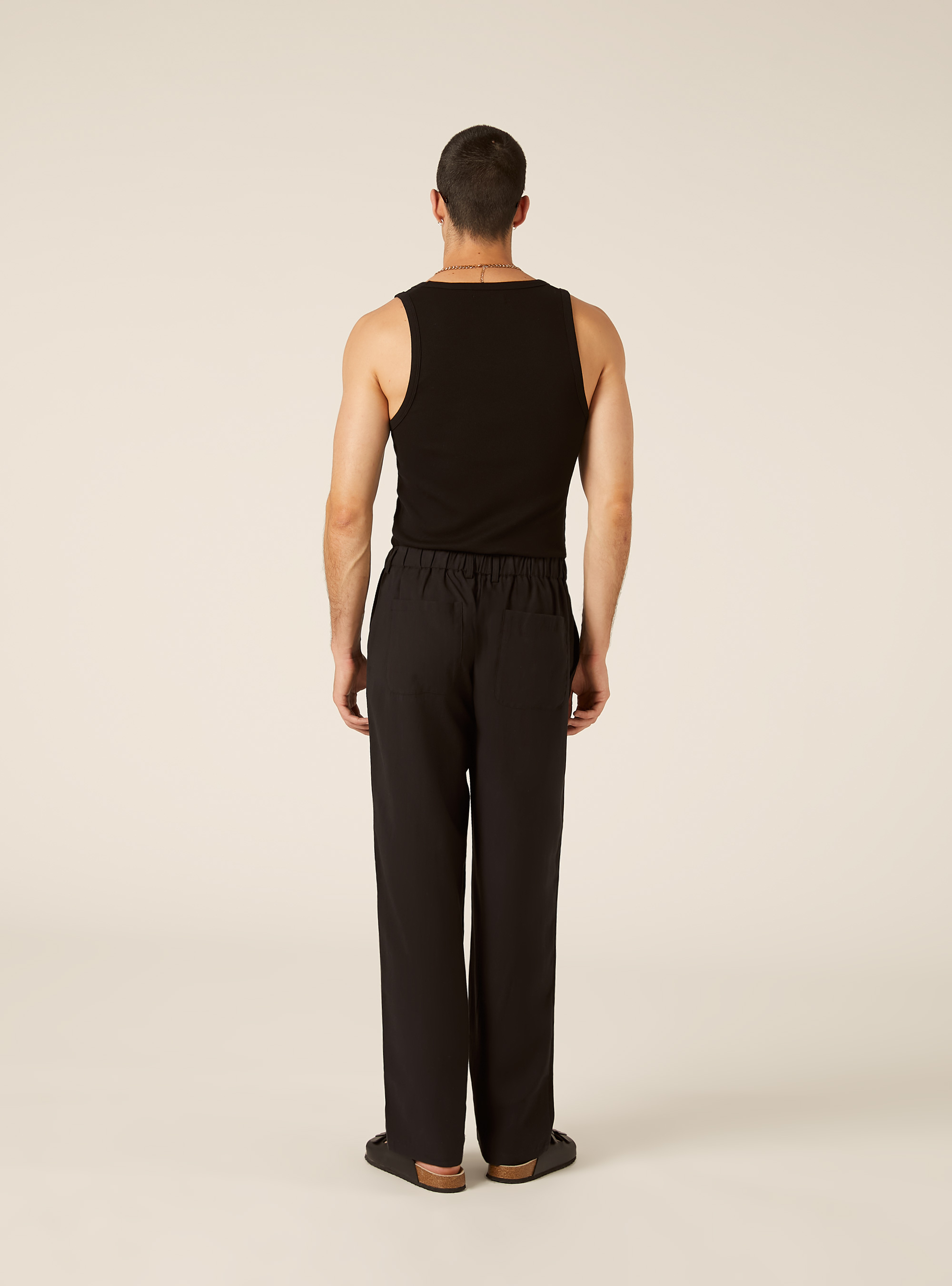 Pantalon Ample et Fluide, BK1 BLACK