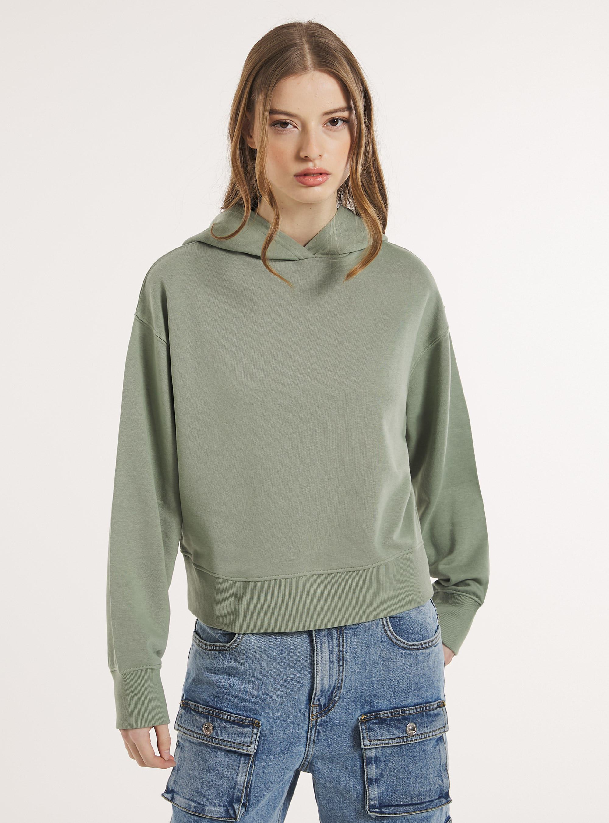 Felpa boxy fit con cappuccio, KY3 KAKY LIGHT