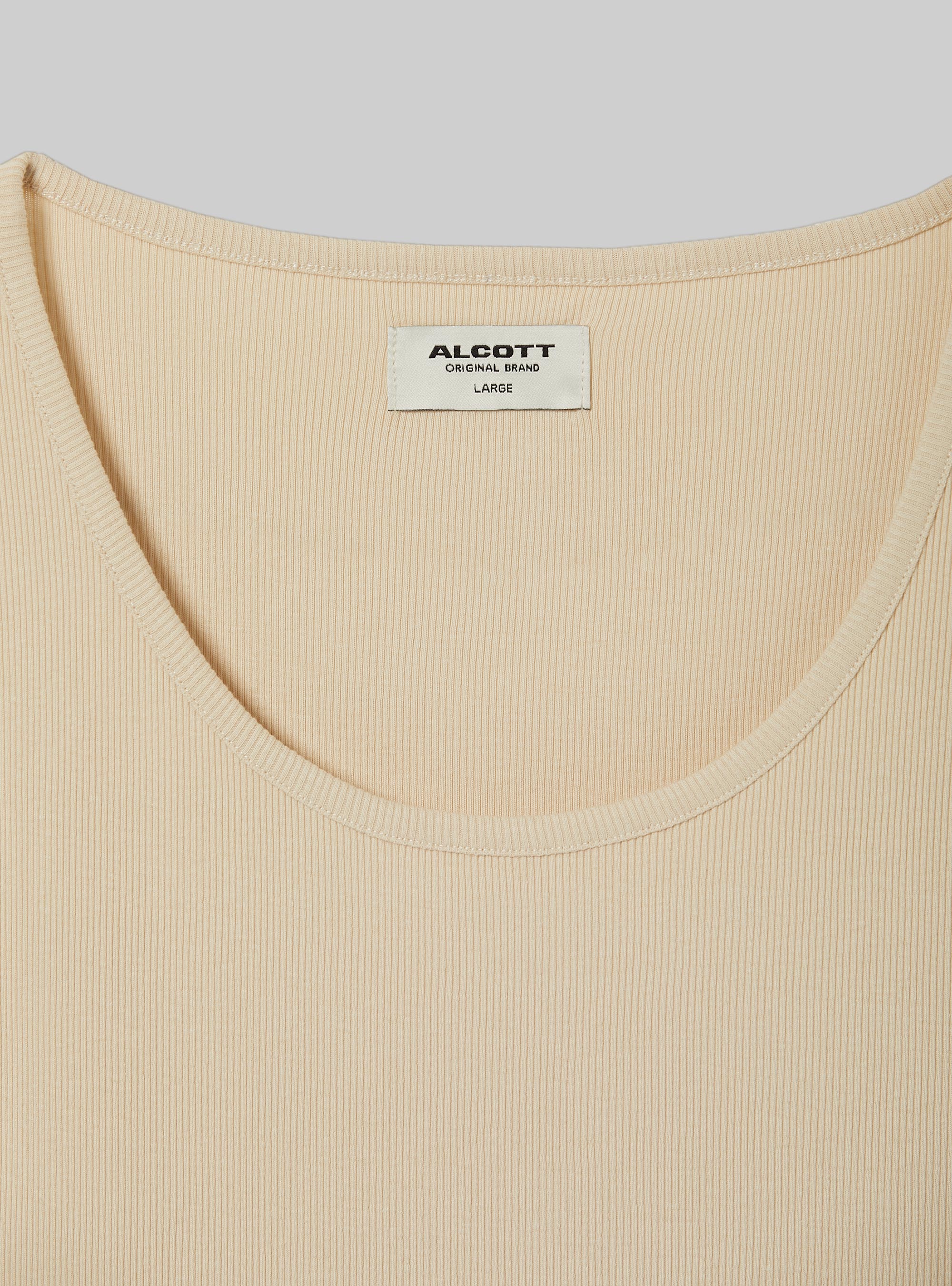 Débardeur cotelé uni, SA3 SAND LIGHT