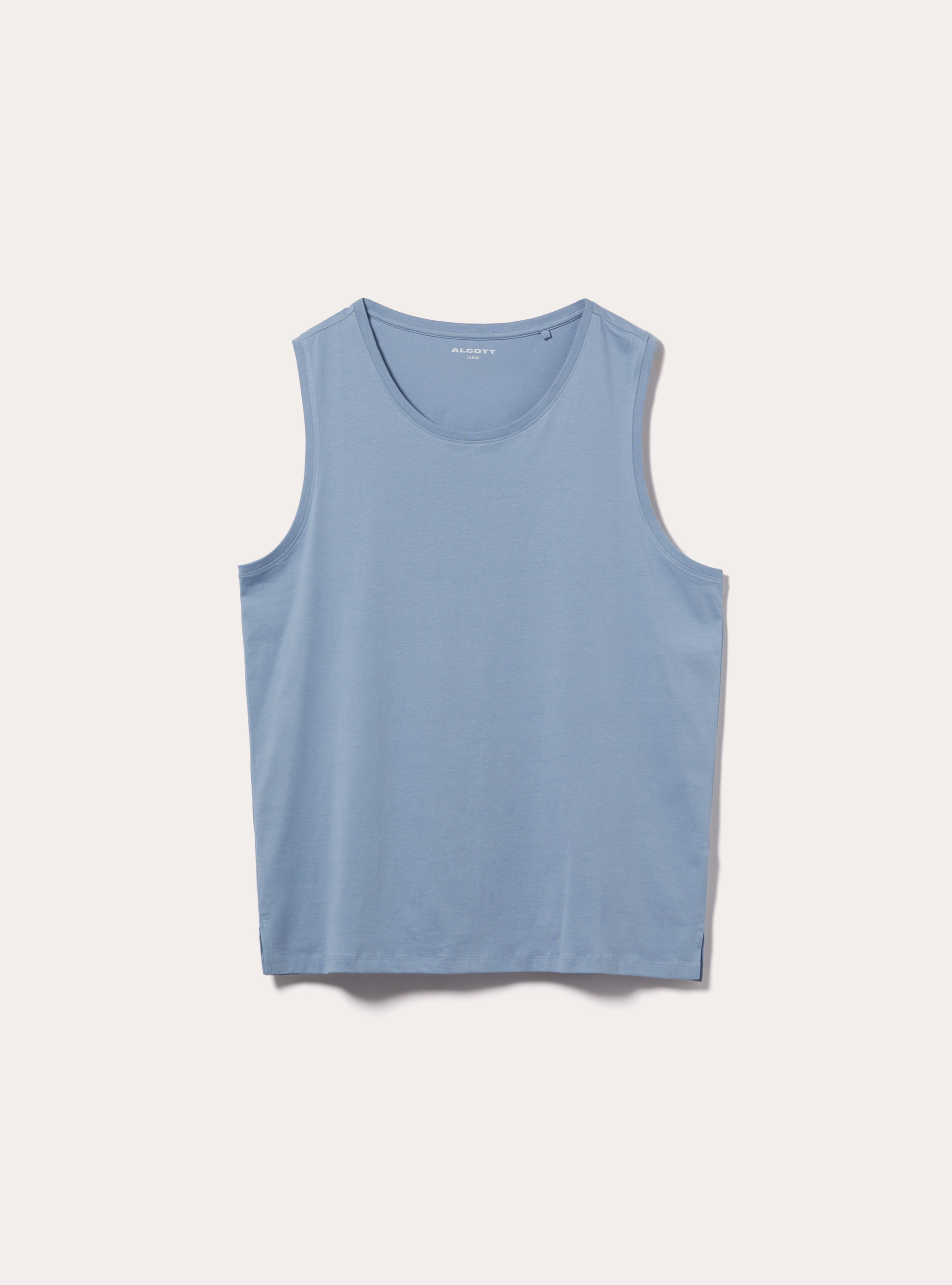Solid-coloured comfort fit tank top, AZ3 AZURE LIGHT
