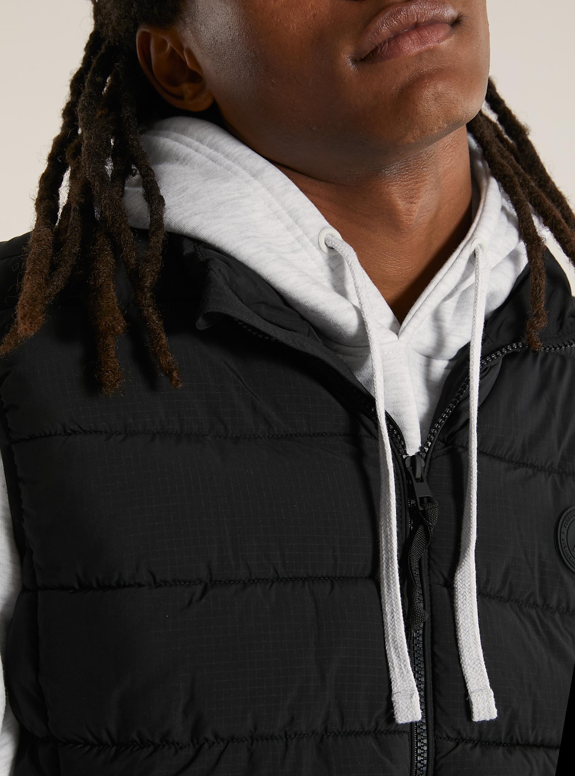 Padded sleeveless jacket, BK1 BLACK