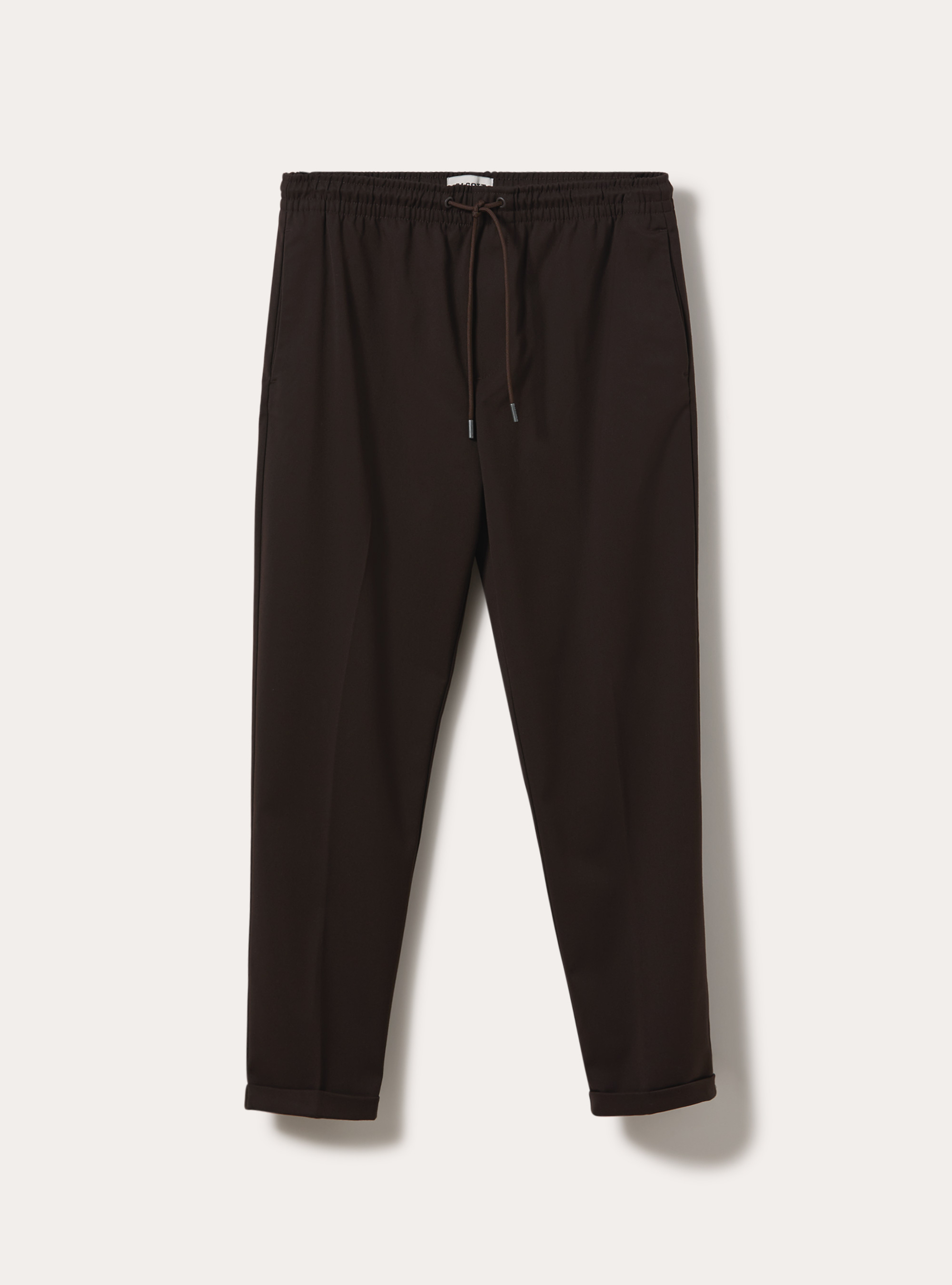Tailored jogger trousers with elasticated drawstring waist, BR1 BROWN DARK