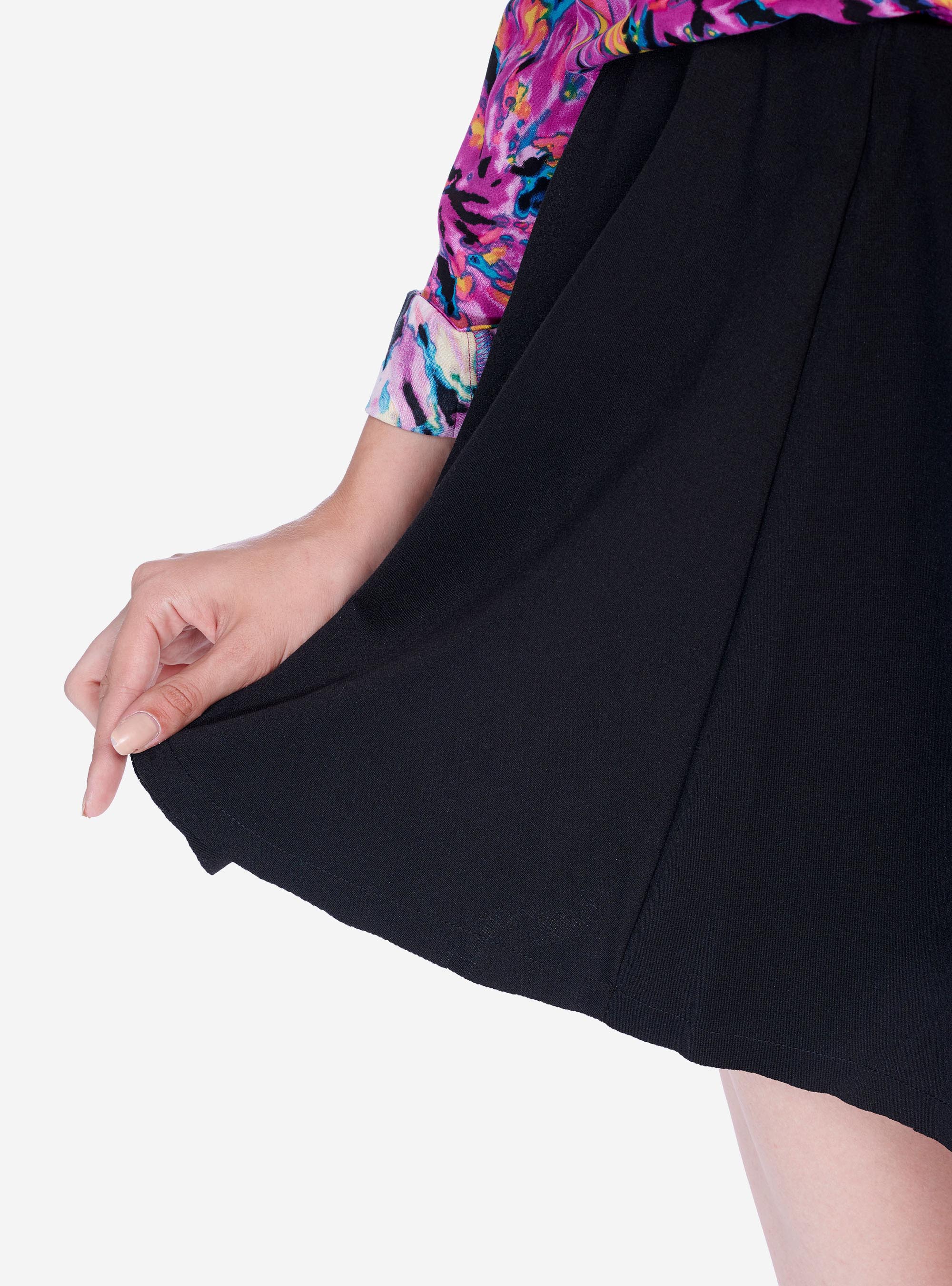 Minigonna elasticizzata, NERO