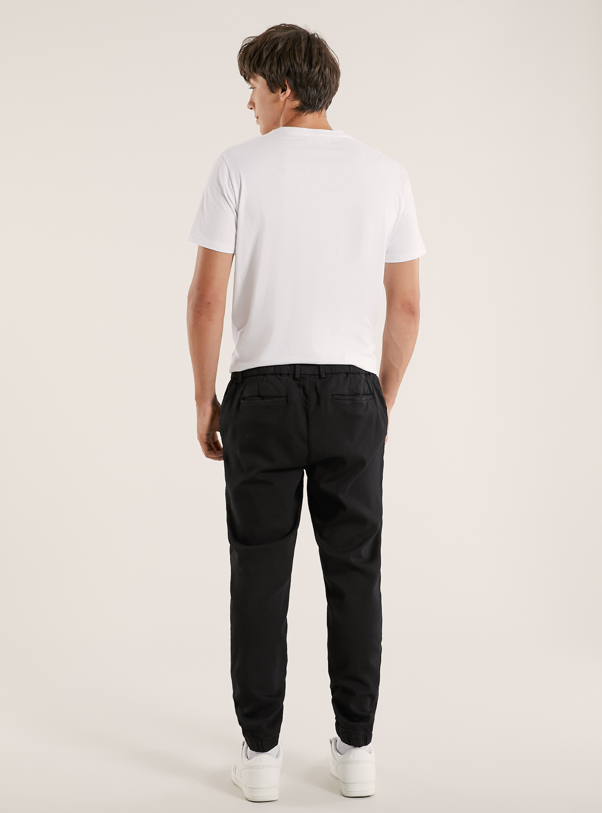 Jogger trousers with drawstring, BK1 BLACK