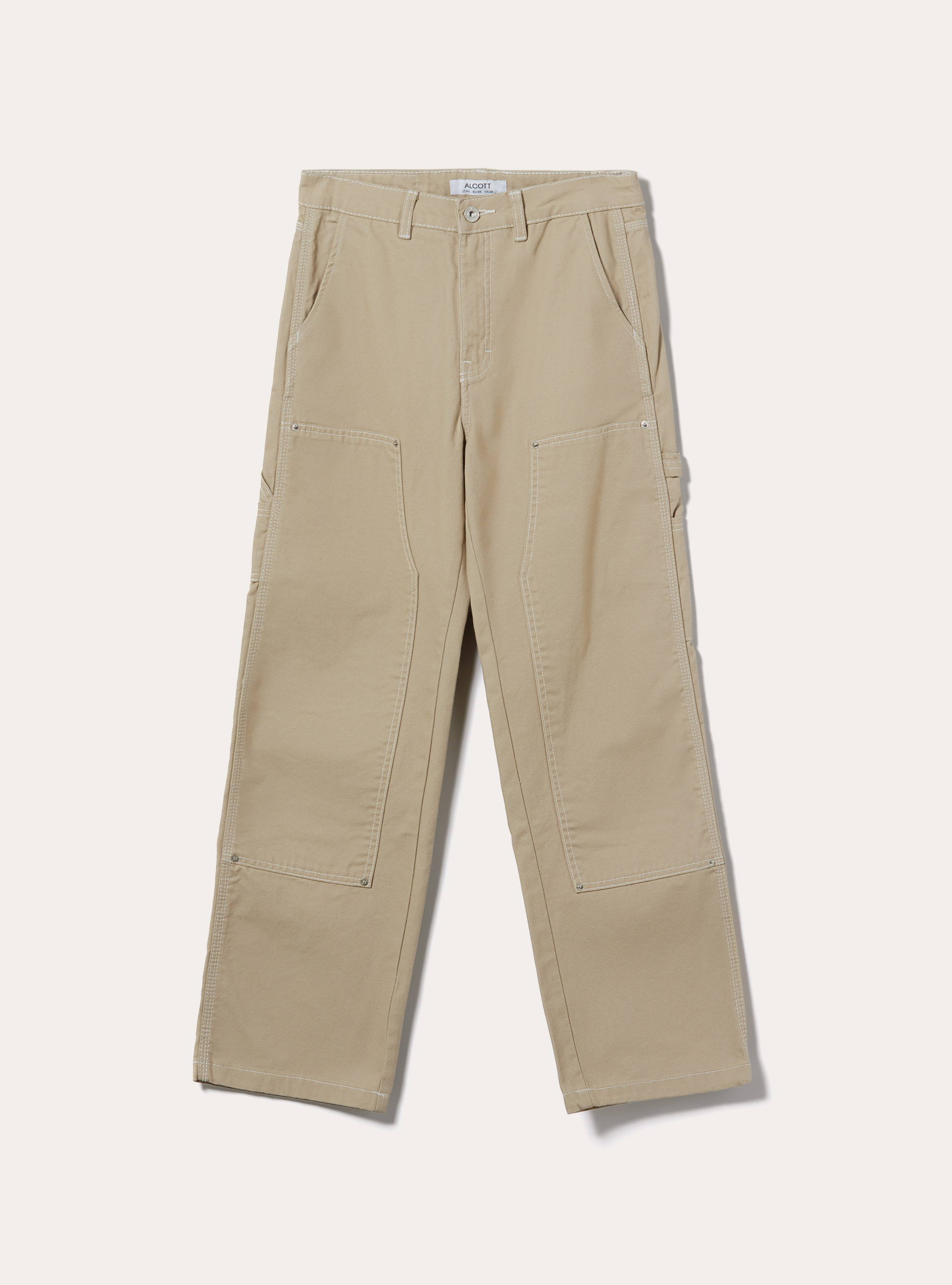 [RIBBONBIT] ☆ Carpenter Cotton Pants / Beige Carpenter Cotton Pants - Beige - RIBBONBIT
