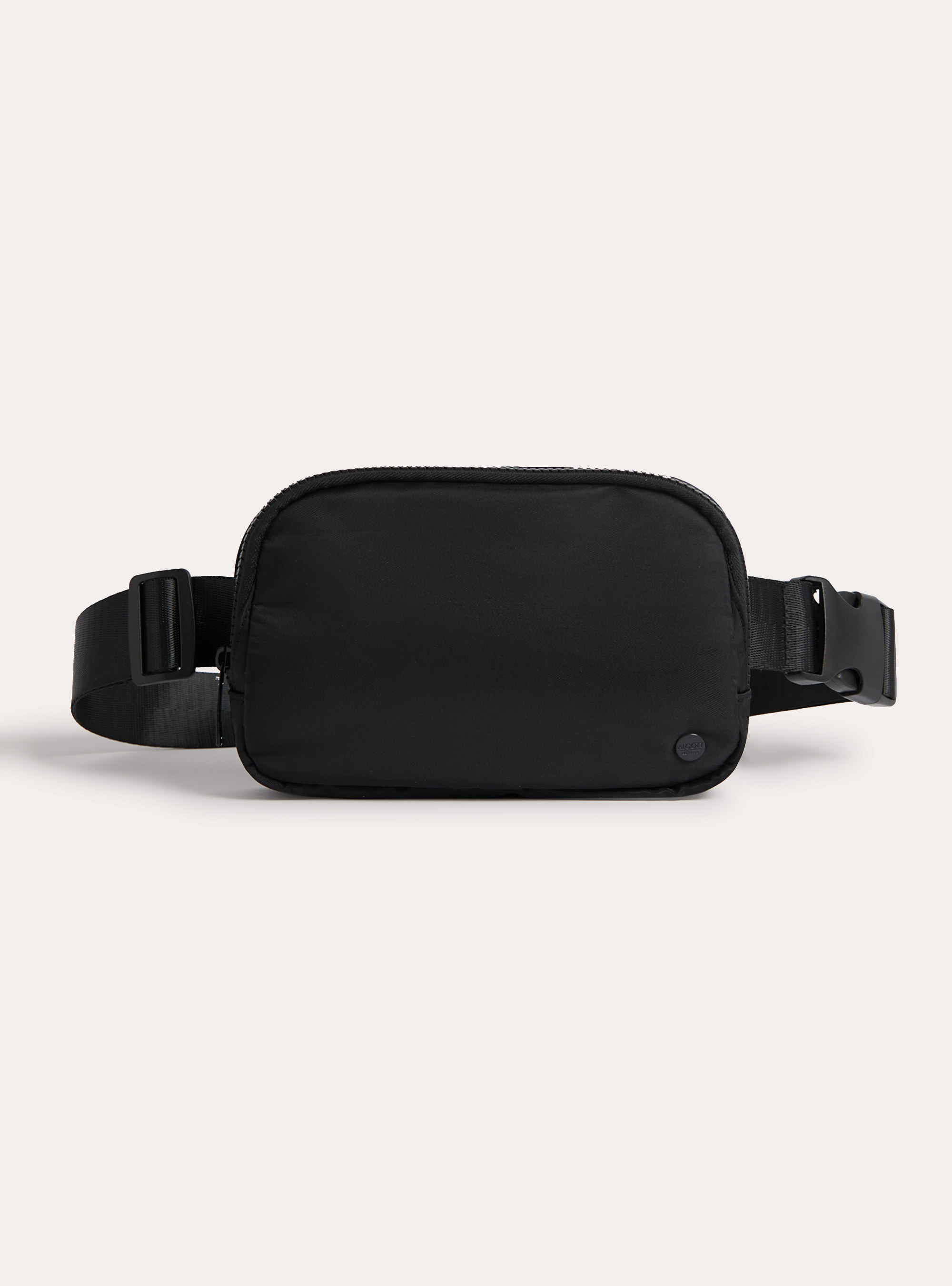 Plain-coloured basic waist bag, BK1 BLACK