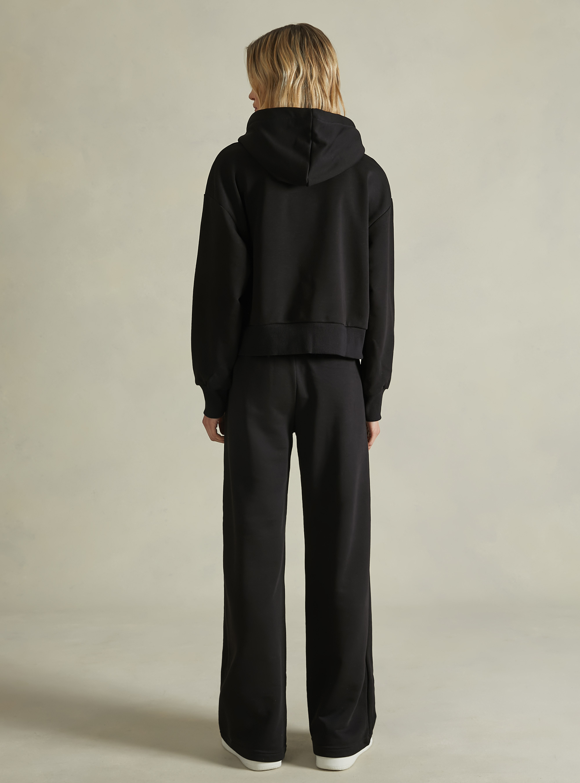 Boxy fit hooded sweatshirt, BK1 BLACK